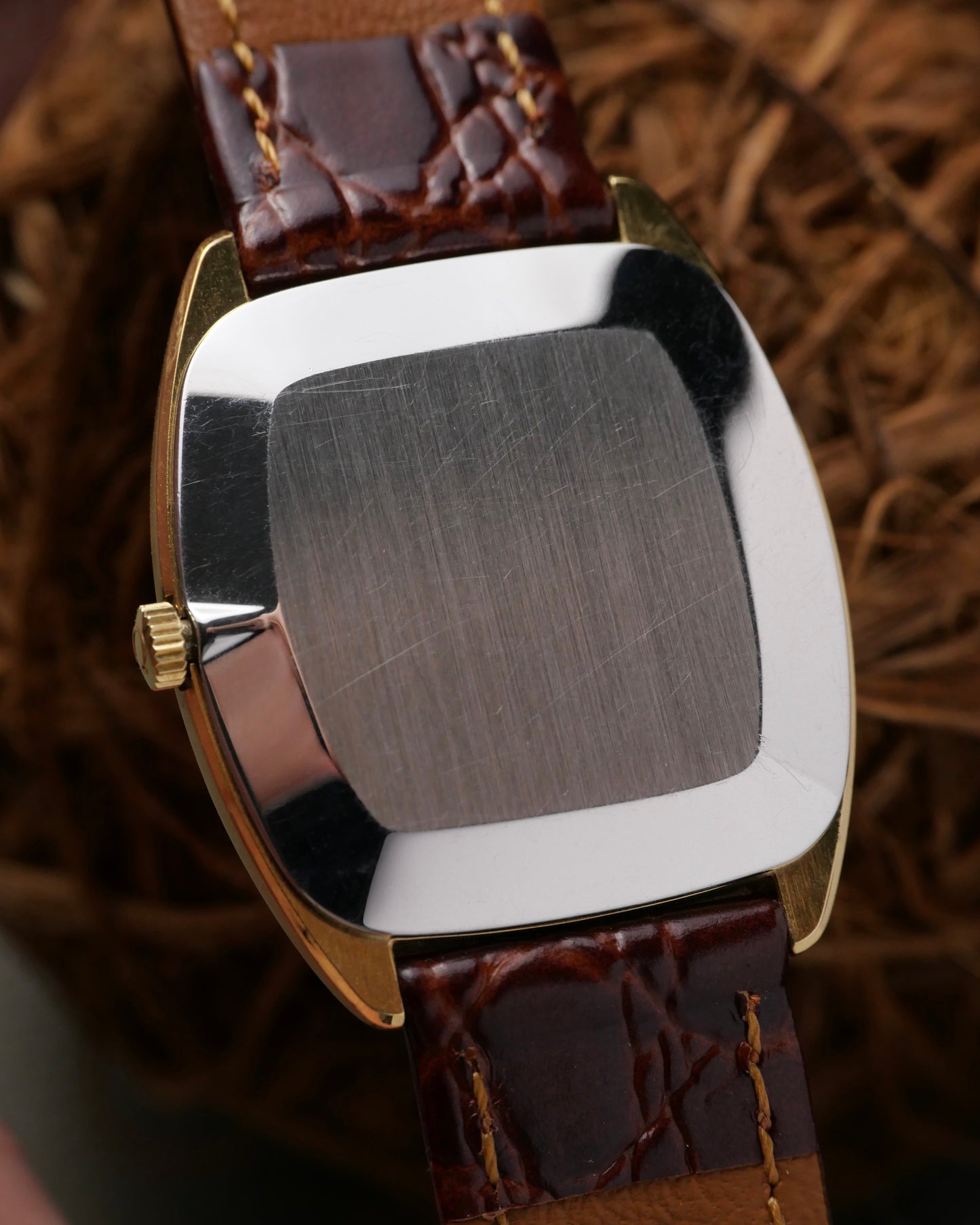 Omega De Ville “Tonneau Cushion” Roman Champagne Dial Ref. 111.0139 (circa 1978)