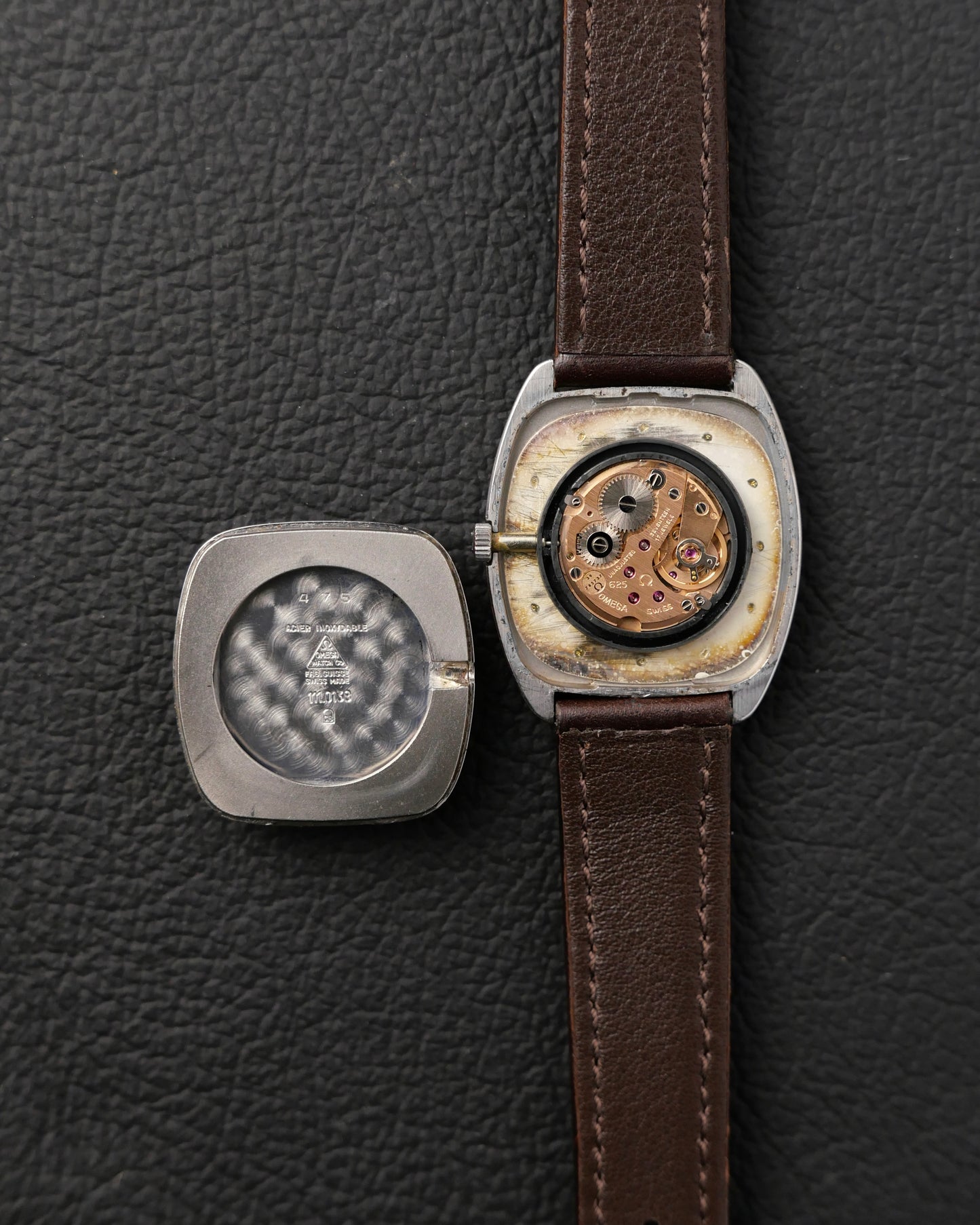 Omega De Ville “Tonneau TV” Brushed Silver Dial Ref. 111.0139 (circa 1975)