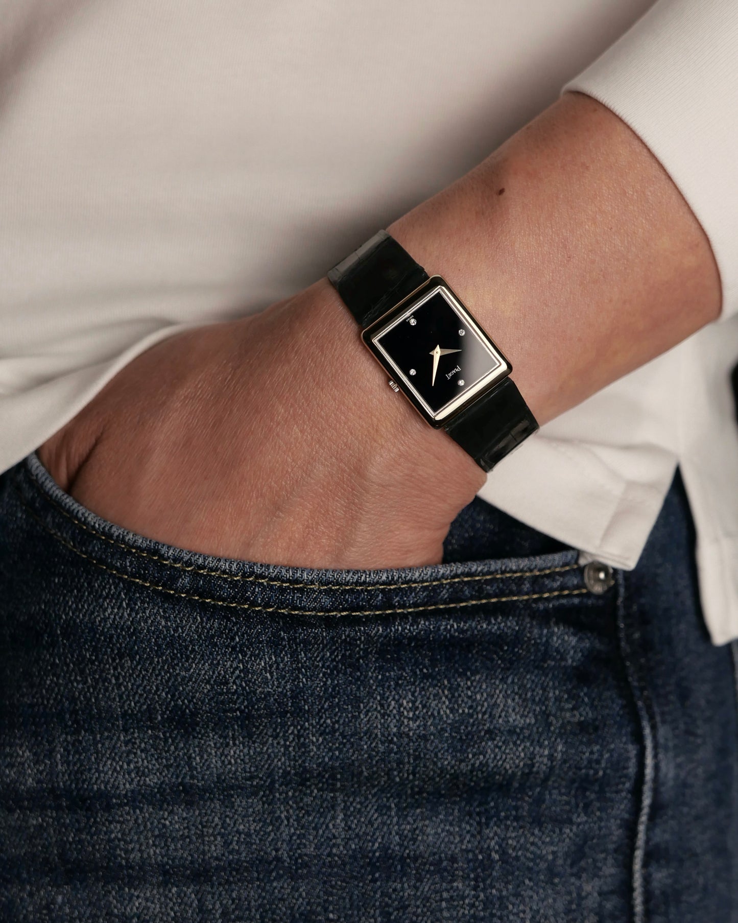 Piaget Protocole Onyx Diamond 18K White Gold Ultra-Thin Ref. 9150 (Circa 1980s)