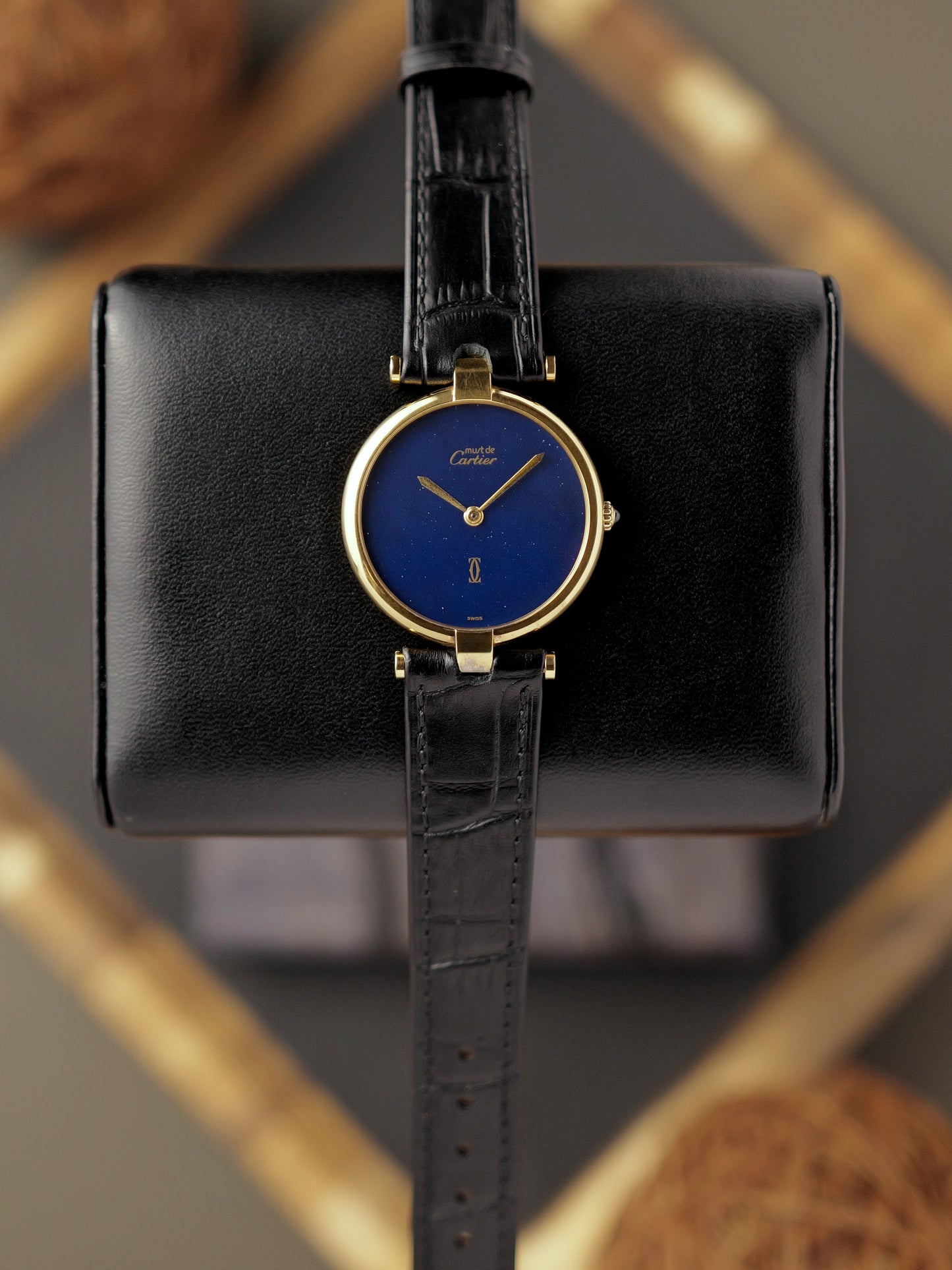 Cartier Vendôme Vermeil Blue Stardust Dial Ref. 590003 (circa 1990s)