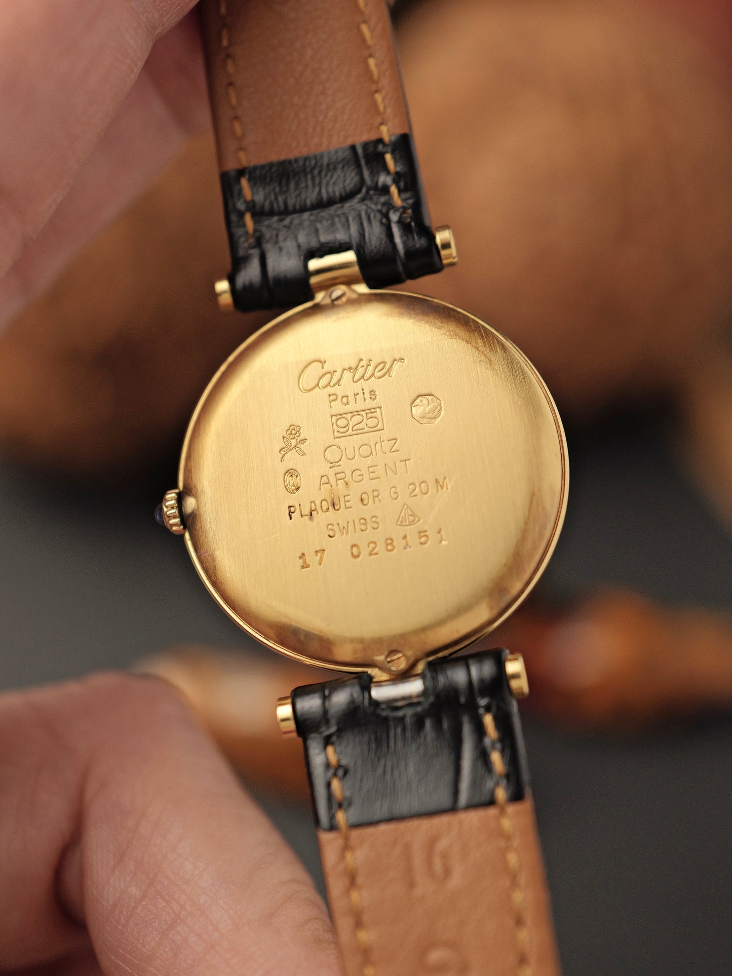 Cartier Vendôme Vermeil Blue Stardust Dial Ref. 590003 (circa 1990s)