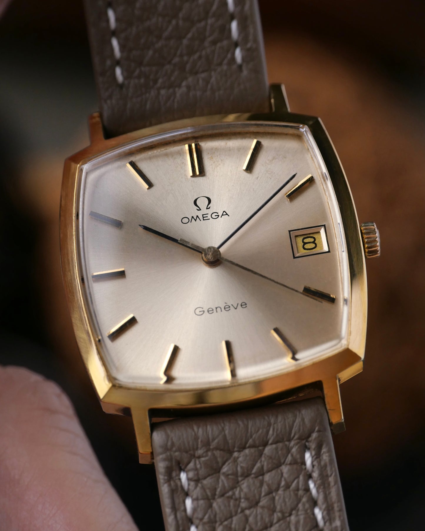 Omega Genève “Square TV” Champagne Dial w/ Box Ref. 132.764 (circa 1973)