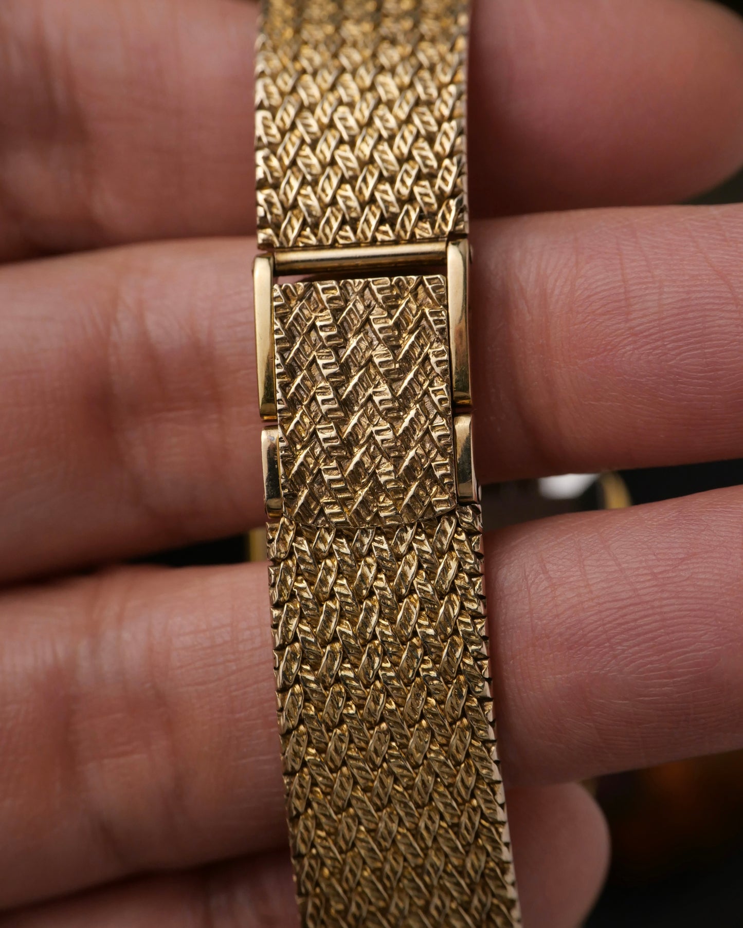 Omega De Ville Engraved “TV” Case Woven Bracelet Ref. 511.0504 (circa 1978)