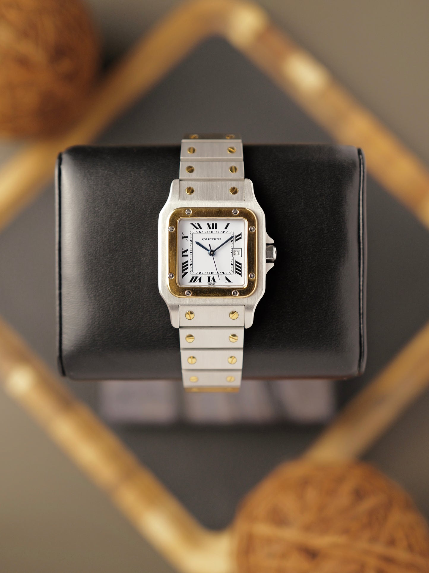 Cartier Santos Carrée Two Tone w/Box and Service Papers Ref. 2961 (circa 1981)