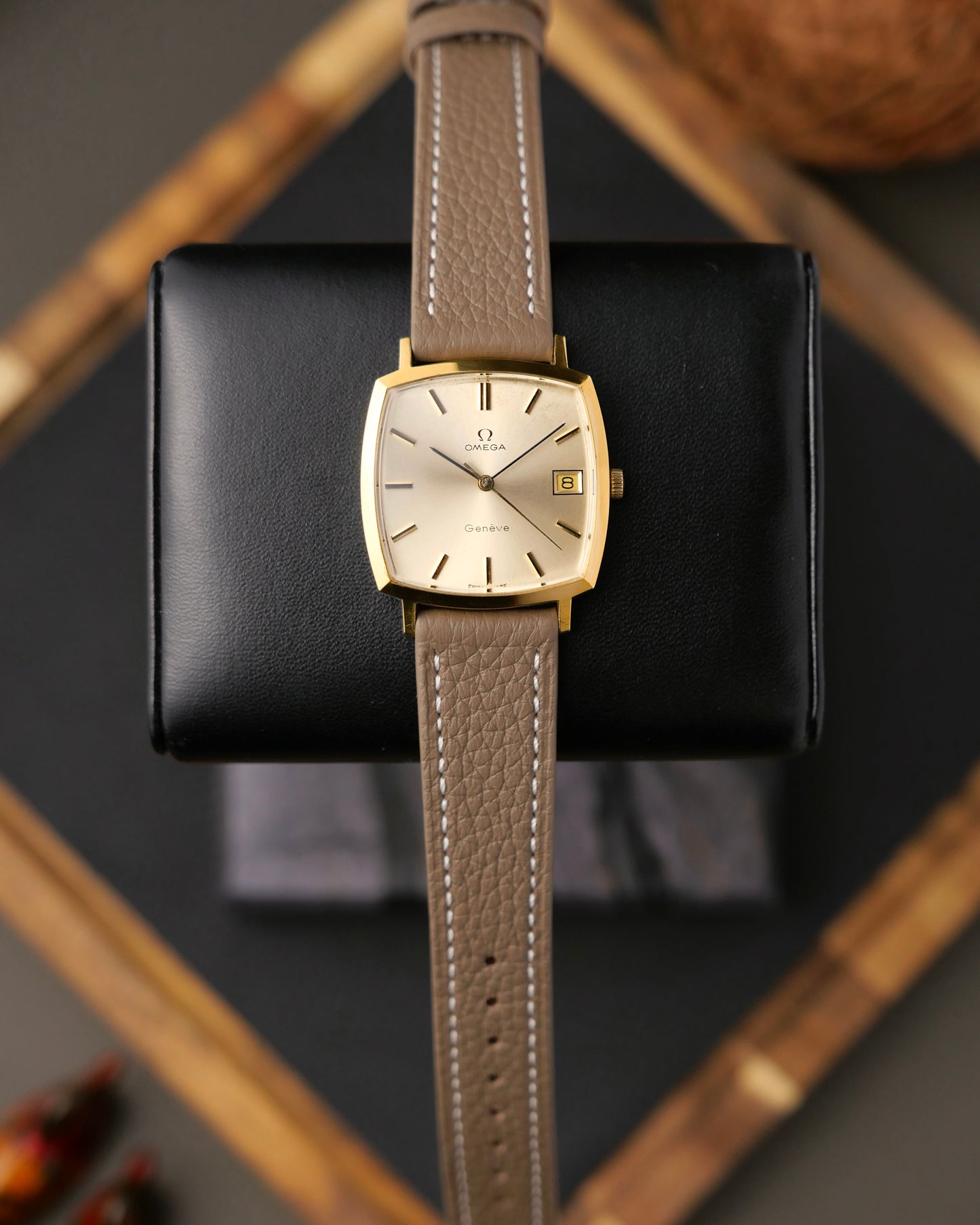 Omega Genève “Square TV” Champagne Dial w/ Box Ref. 132.764 (circa 1973)