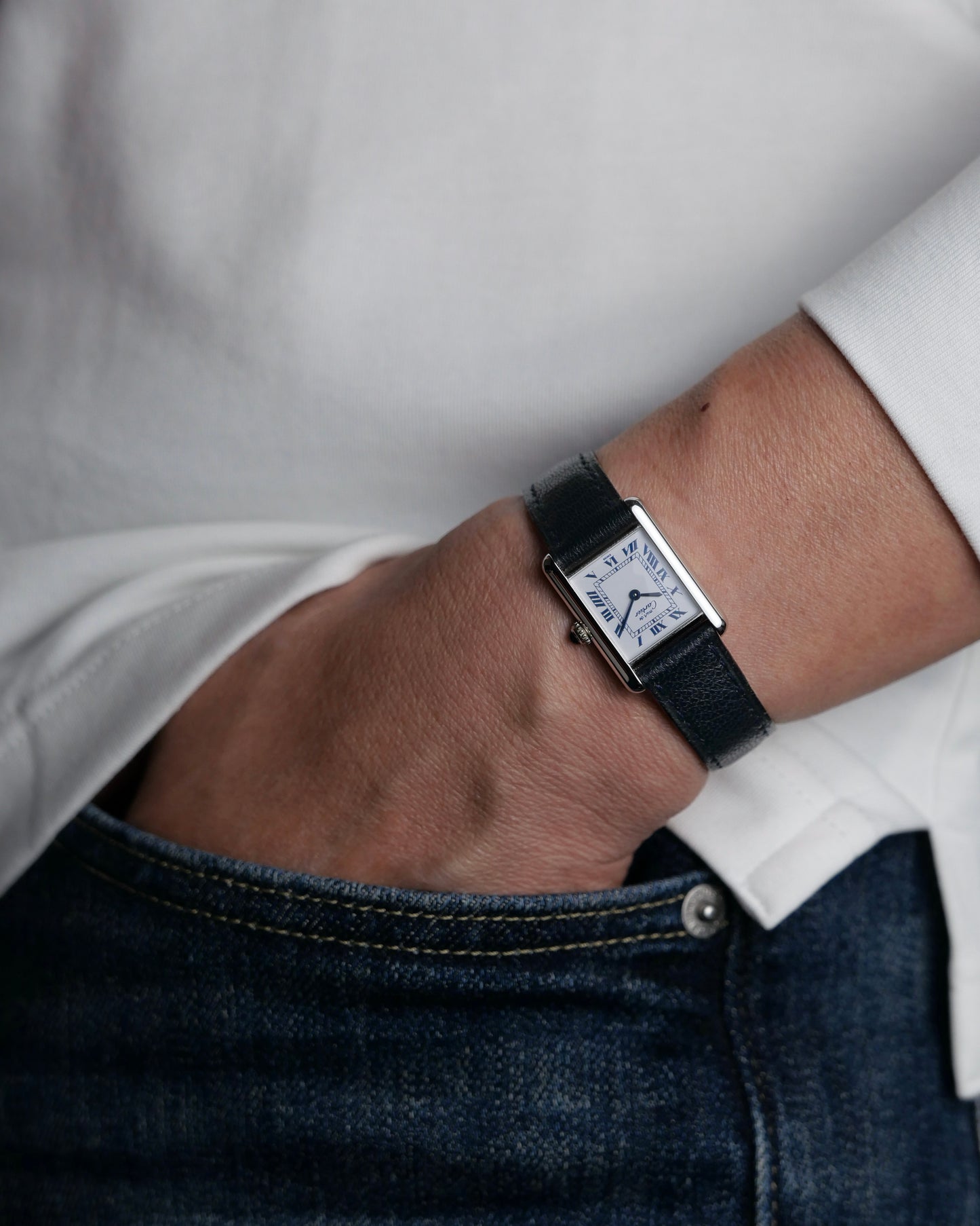 Cartier Tank Must 925 Silver “Blue Roman” SM Ref. 6057002 (circa 1993)