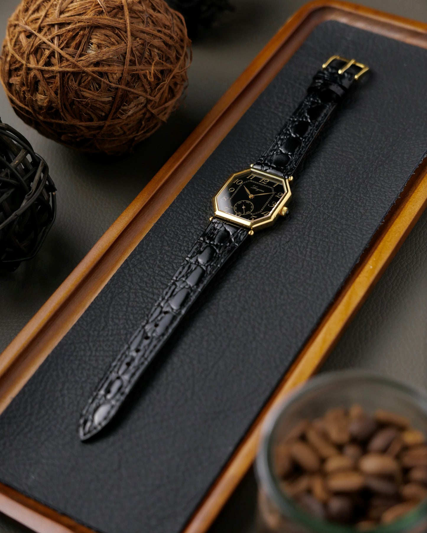 Longines “Octagon Breguet” Black Gilt Ref. 3209 (circa 1980)