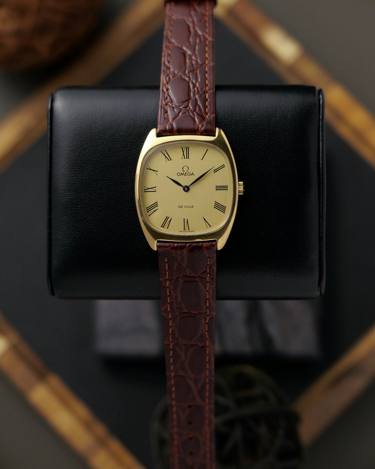 Omega De Ville “Tonneau Cushion” Roman Champagne Dial Ref. 111.0139 (circa 1978)