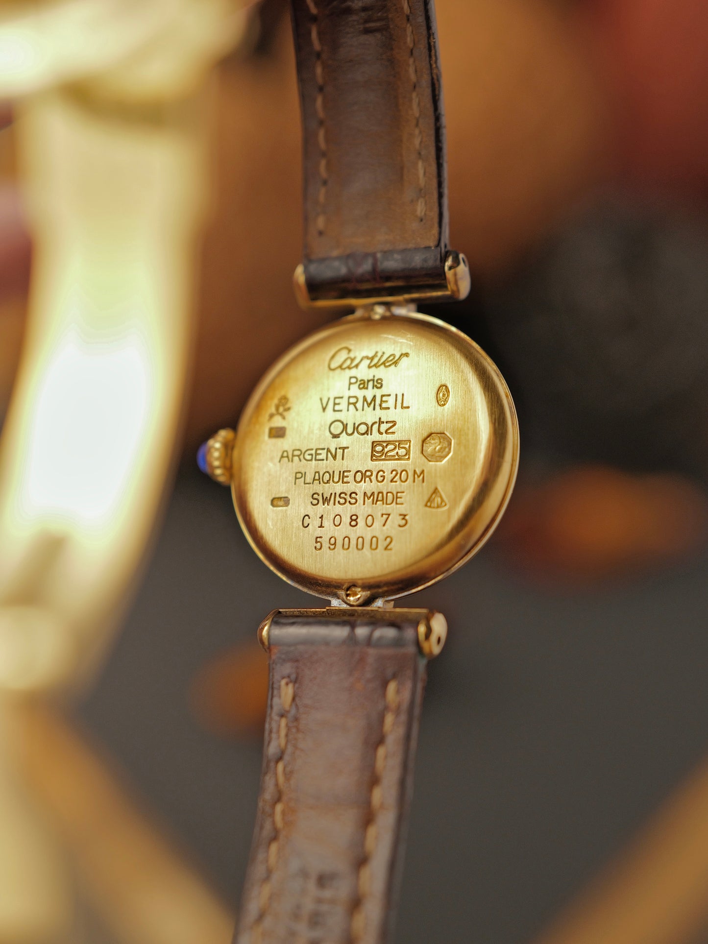 Cartier Colisée “Champagne Cardinal” Must de Cartier Vermeil Ref. 590002 (circa 1980s)