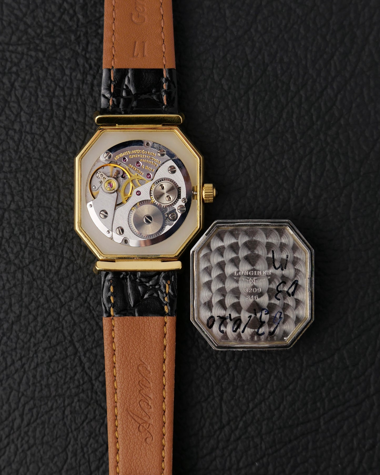 Longines “Octagon Black Gilt Roman” Ref. 3209 (circa 1980s)