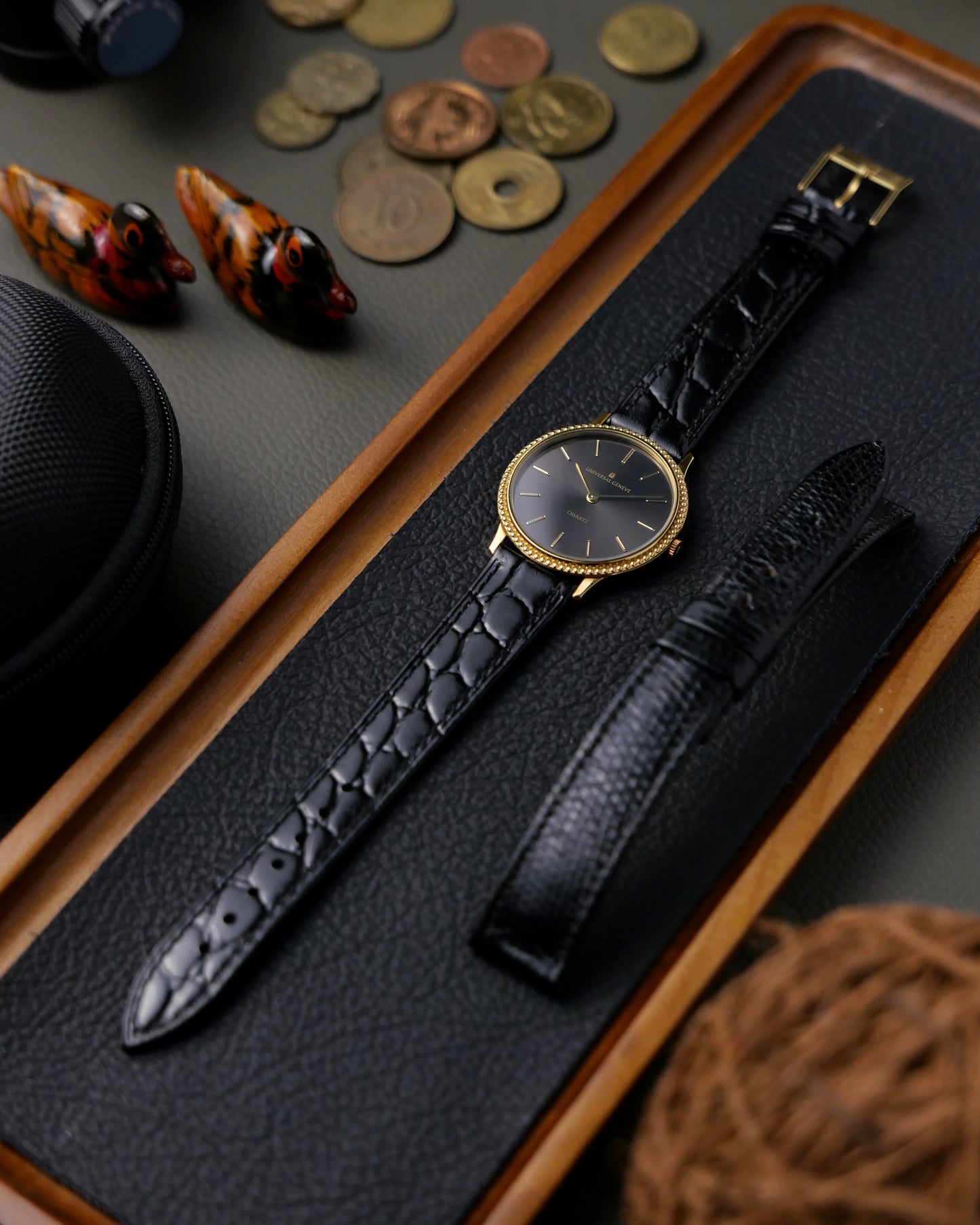 Universal Genève “Beaded Bezel” Anthracite Dial Ref. 2-566 (circa 1984)