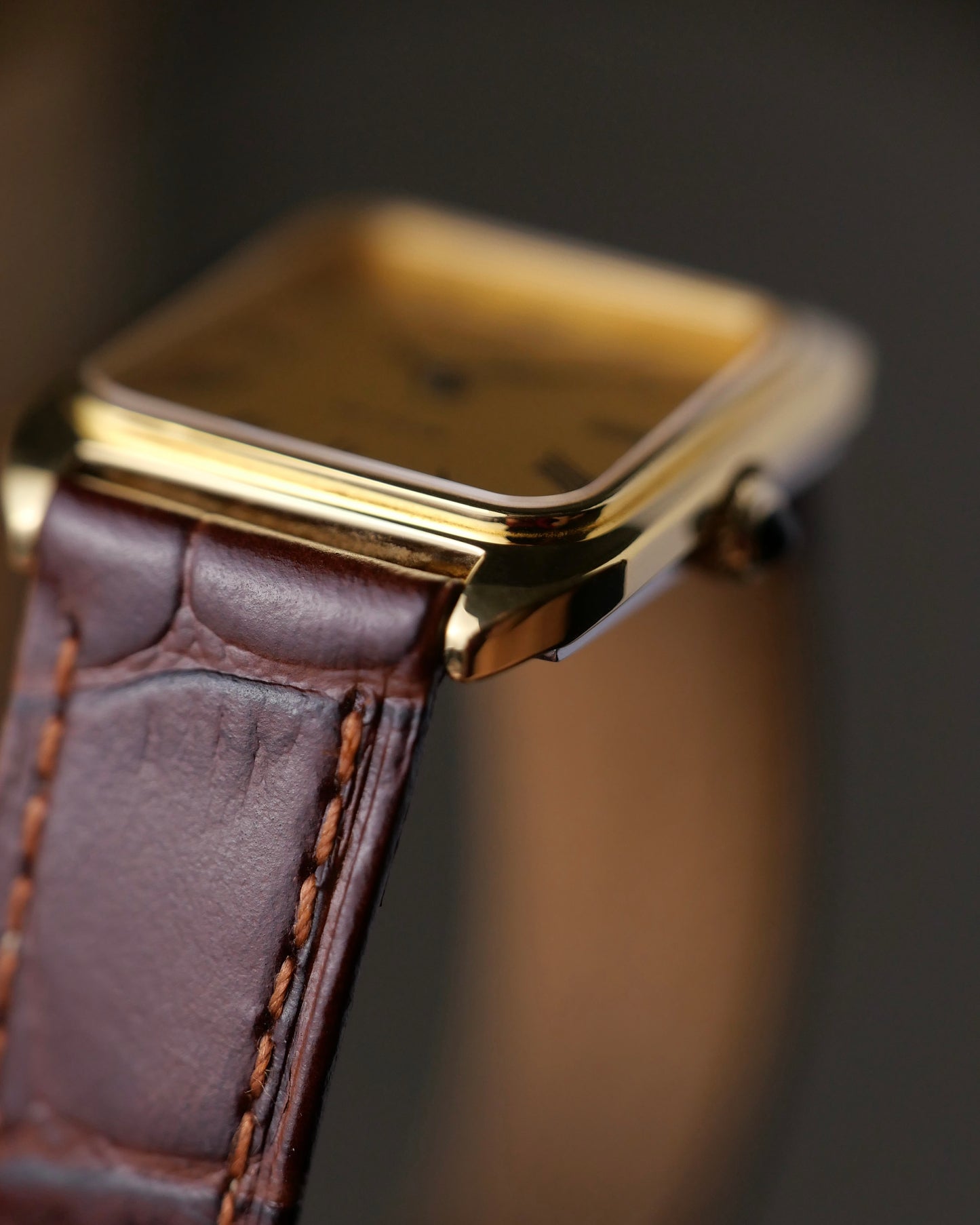 Omega De Ville “Cushion Square” Brushed Golden Dial Ref. 511.0502 (circa 1977)