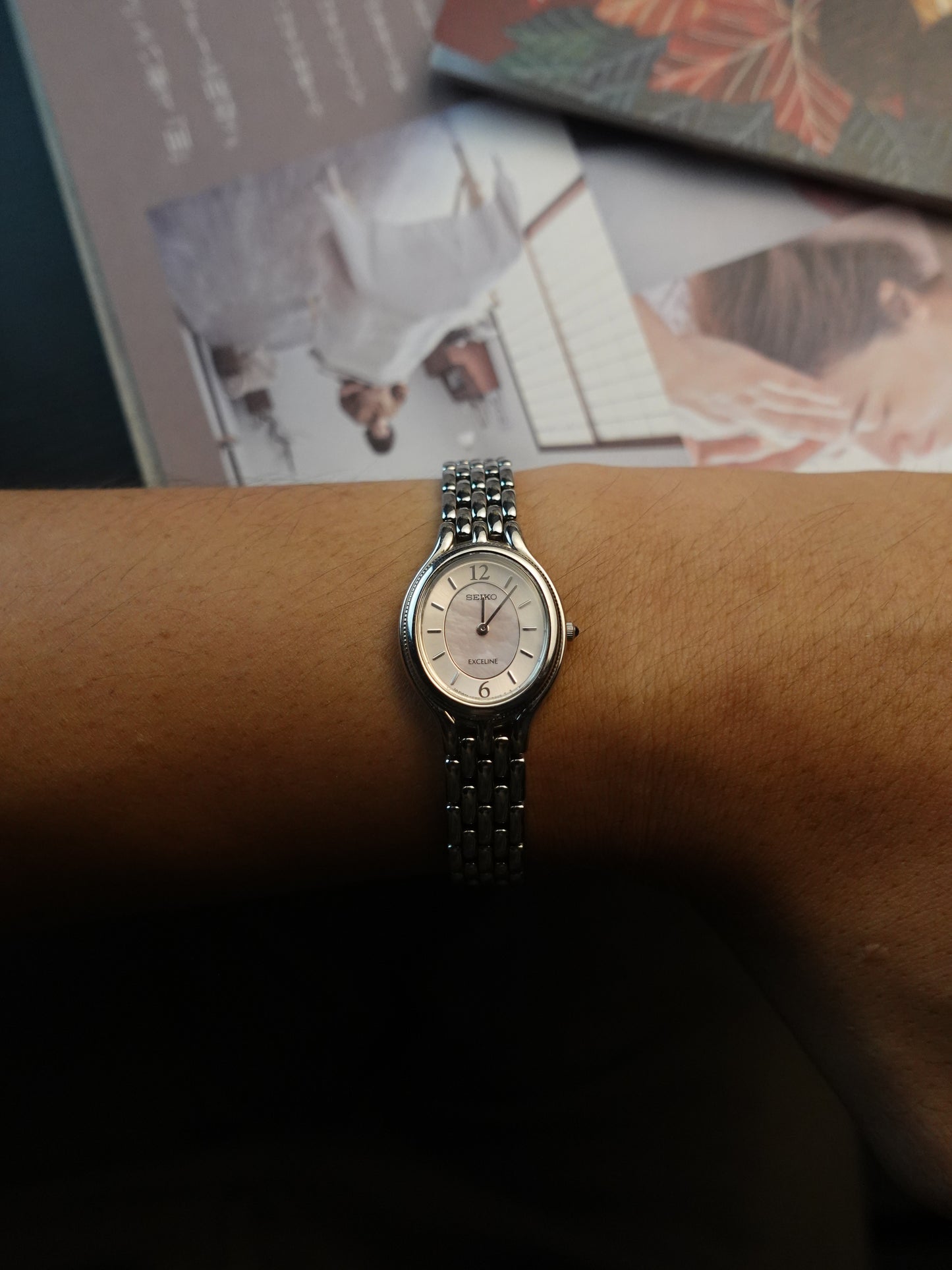 Seiko Exceline Bracelet with pink mother of pearl dial