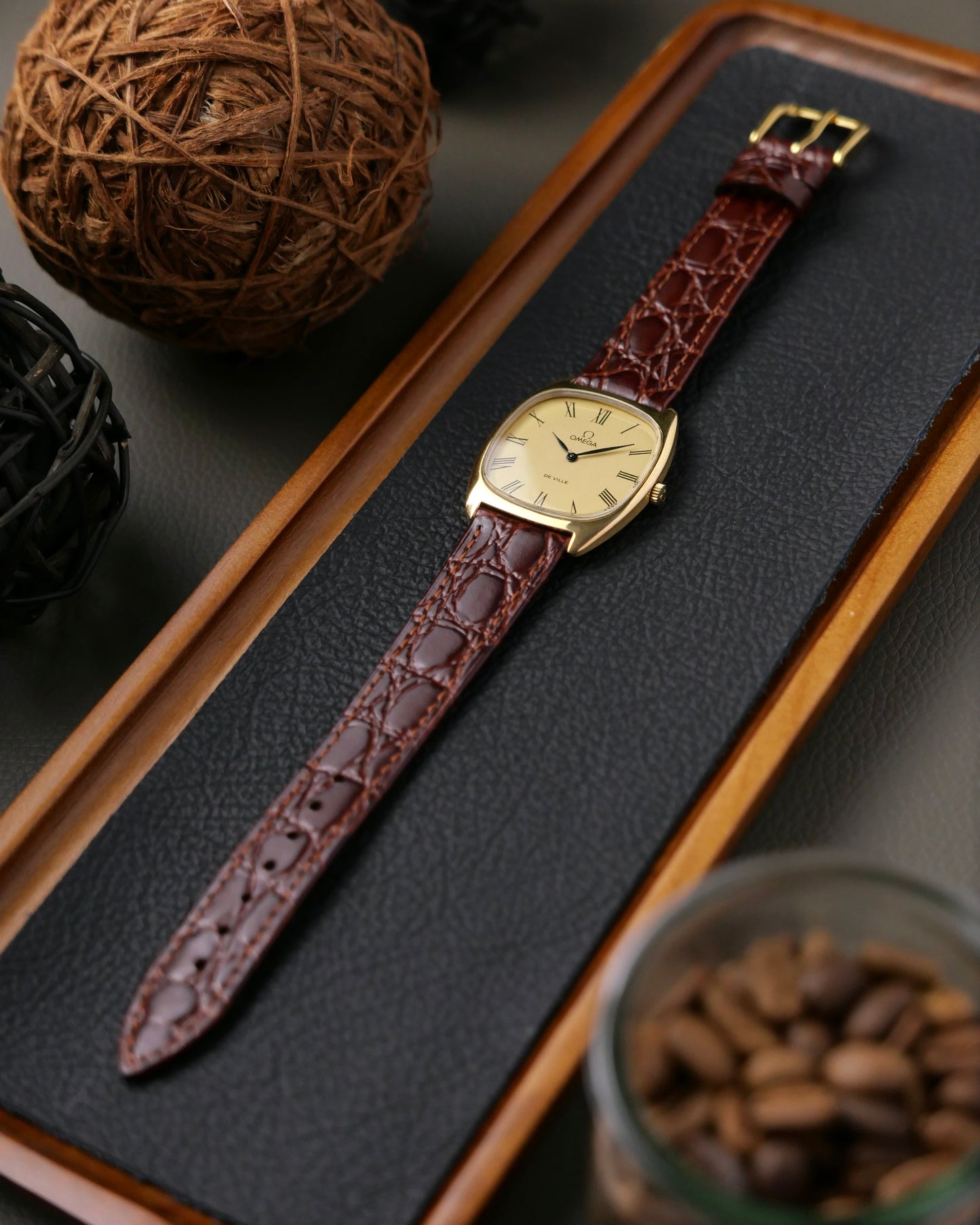 Omega De Ville “Tonneau Cushion” Roman Champagne Dial Ref. 111.0139 (circa 1978)