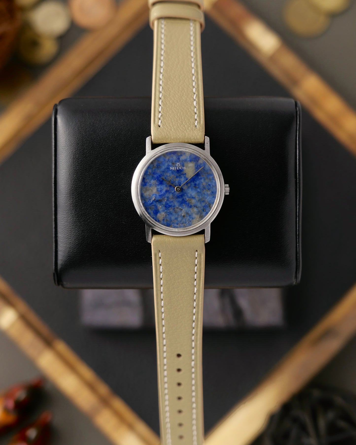 Milus Lapis Lazuli Stone Dial Steel J10.254-08