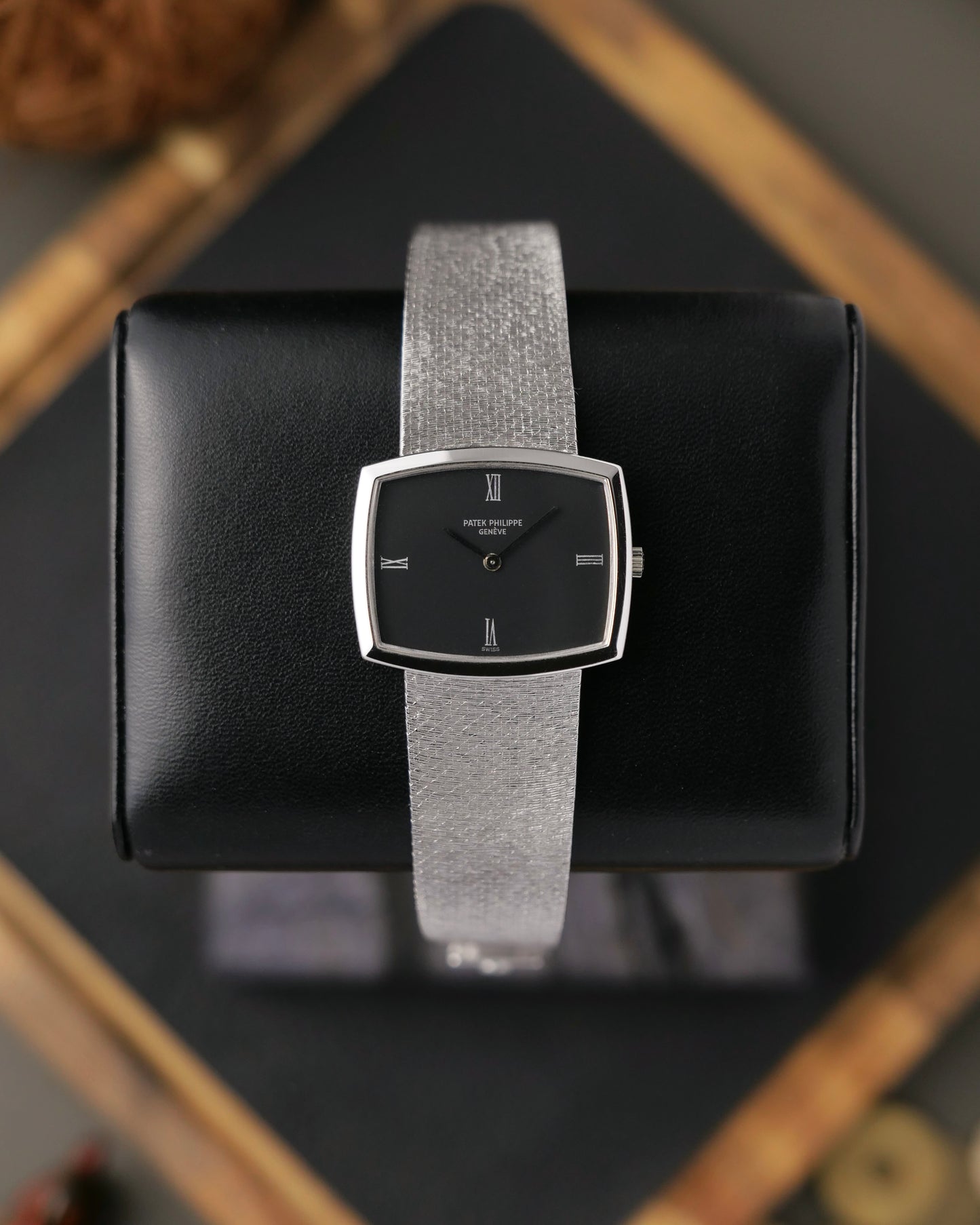 Patek Philippe 18K White Gold TV Case Integrated Bracelet Ref. 3528/1 (circa early 1970s)