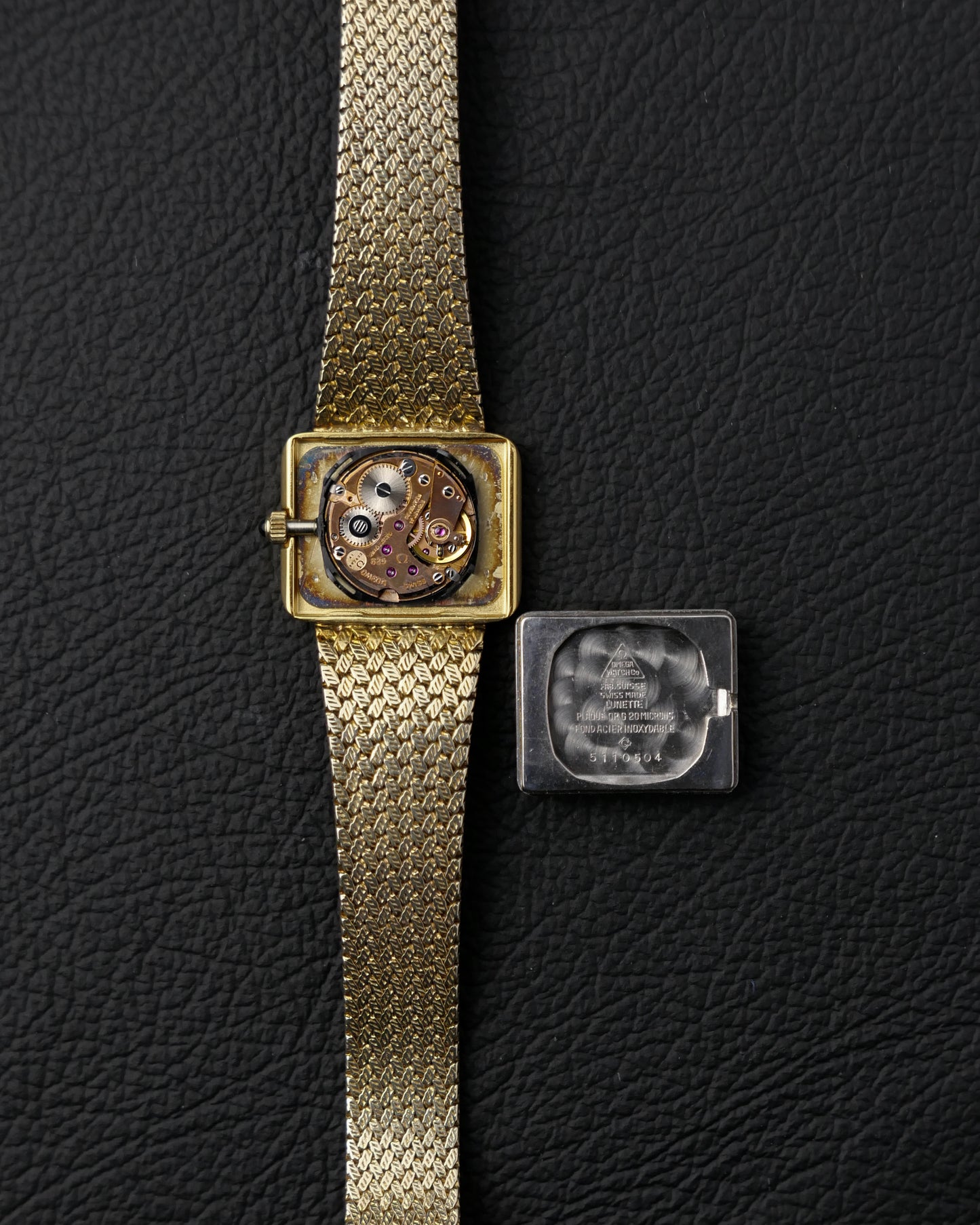 Omega De Ville Engraved “TV” Case Woven Bracelet Ref. 511.0504 (circa 1978)