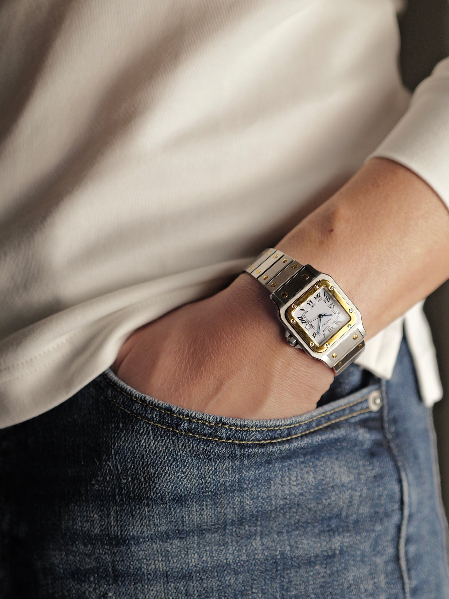 Cartier Santos Carrée Two Tone w/Box and Service Papers Ref. 2961 (circa 1981)