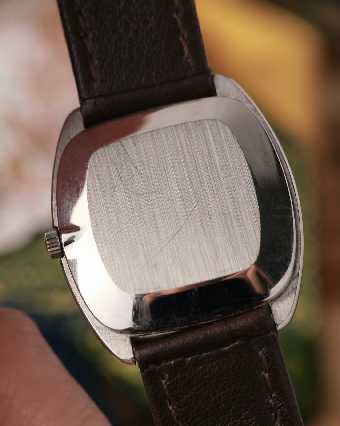 Omega De Ville “Tonneau TV” Brushed Silver Dial Ref. 111.0139 (circa 1975)