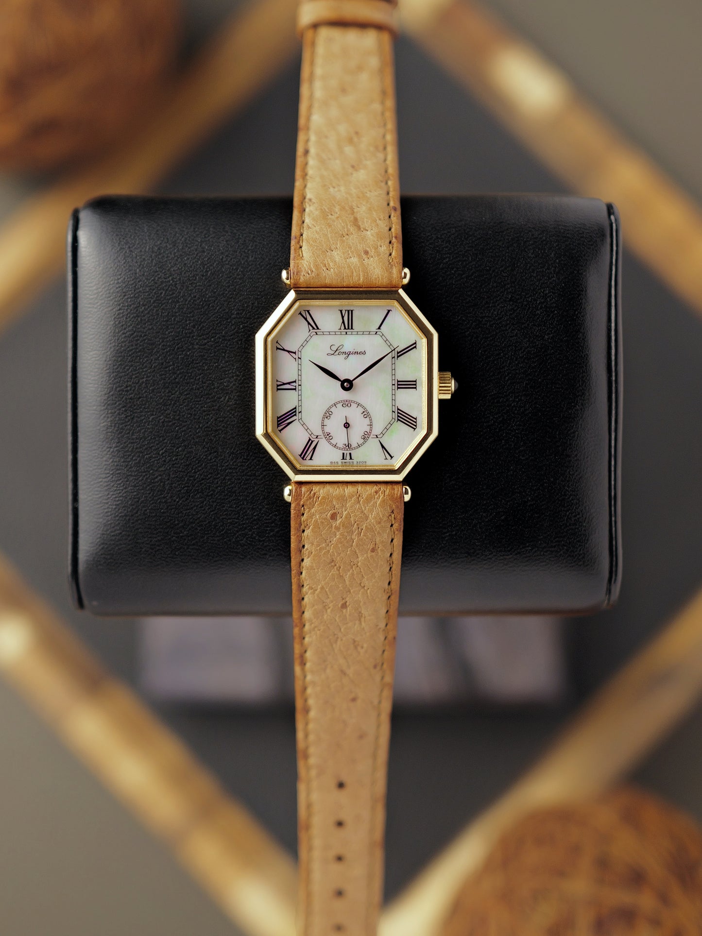 Longines “Octagon” Mother-Of-Pearl Roman Dial w/ Box Ref. 3209 (circa 1980s)