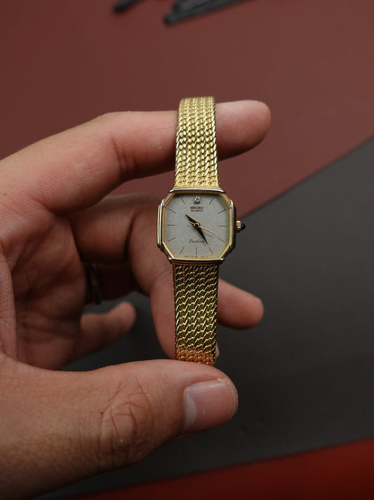 Seiko Exceline Gold integrated bracelet (grey dial) 1221-5080