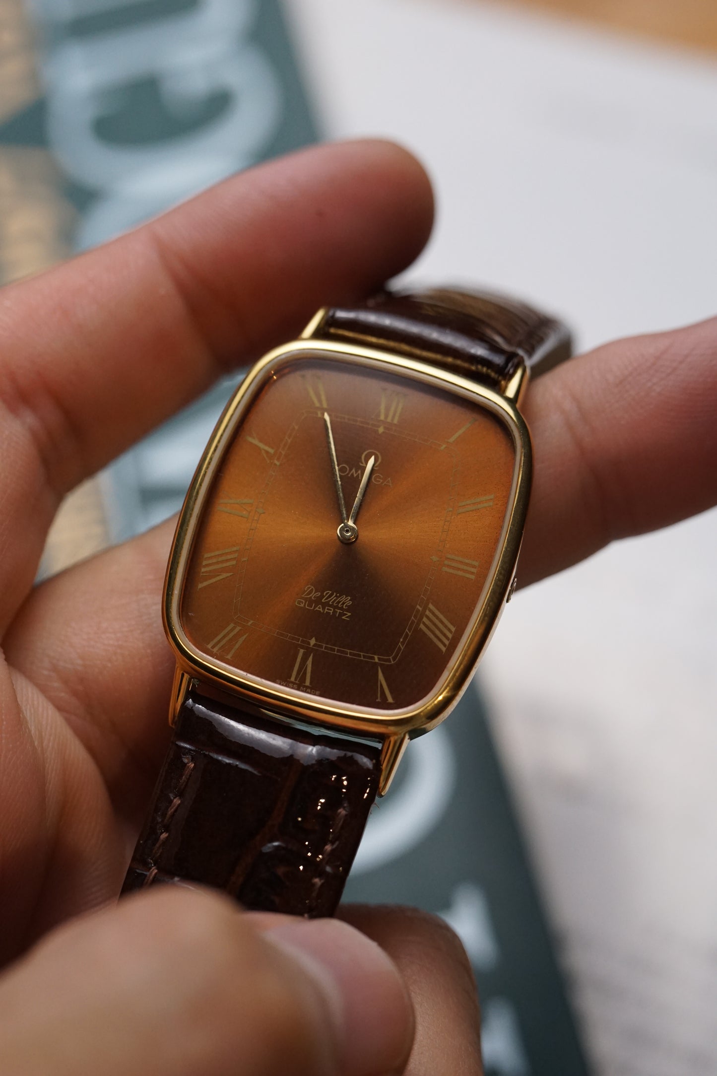 Omega De-Ville quartz unique Orange dial mens