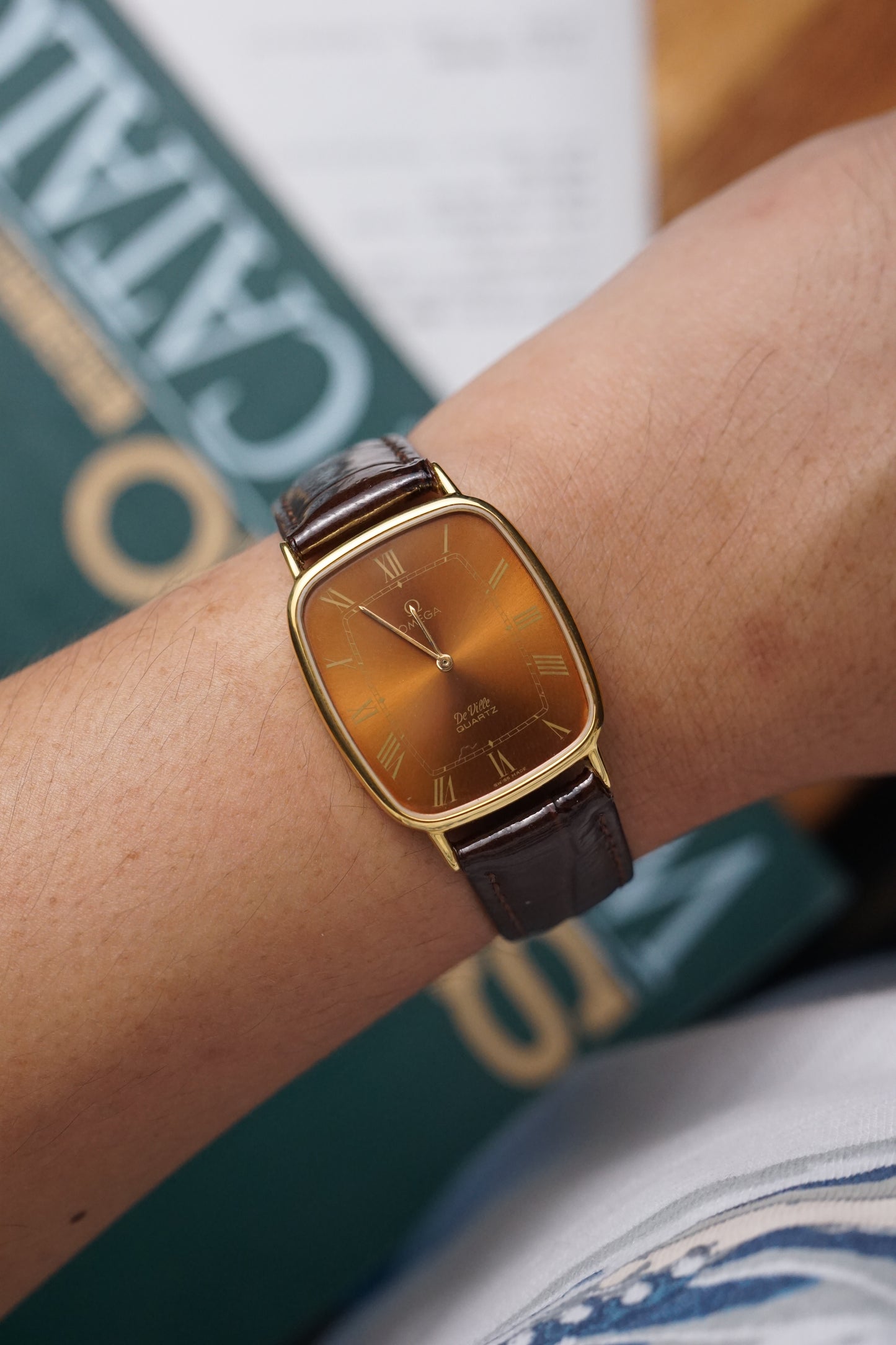 Omega De-Ville quartz unique Orange dial mens