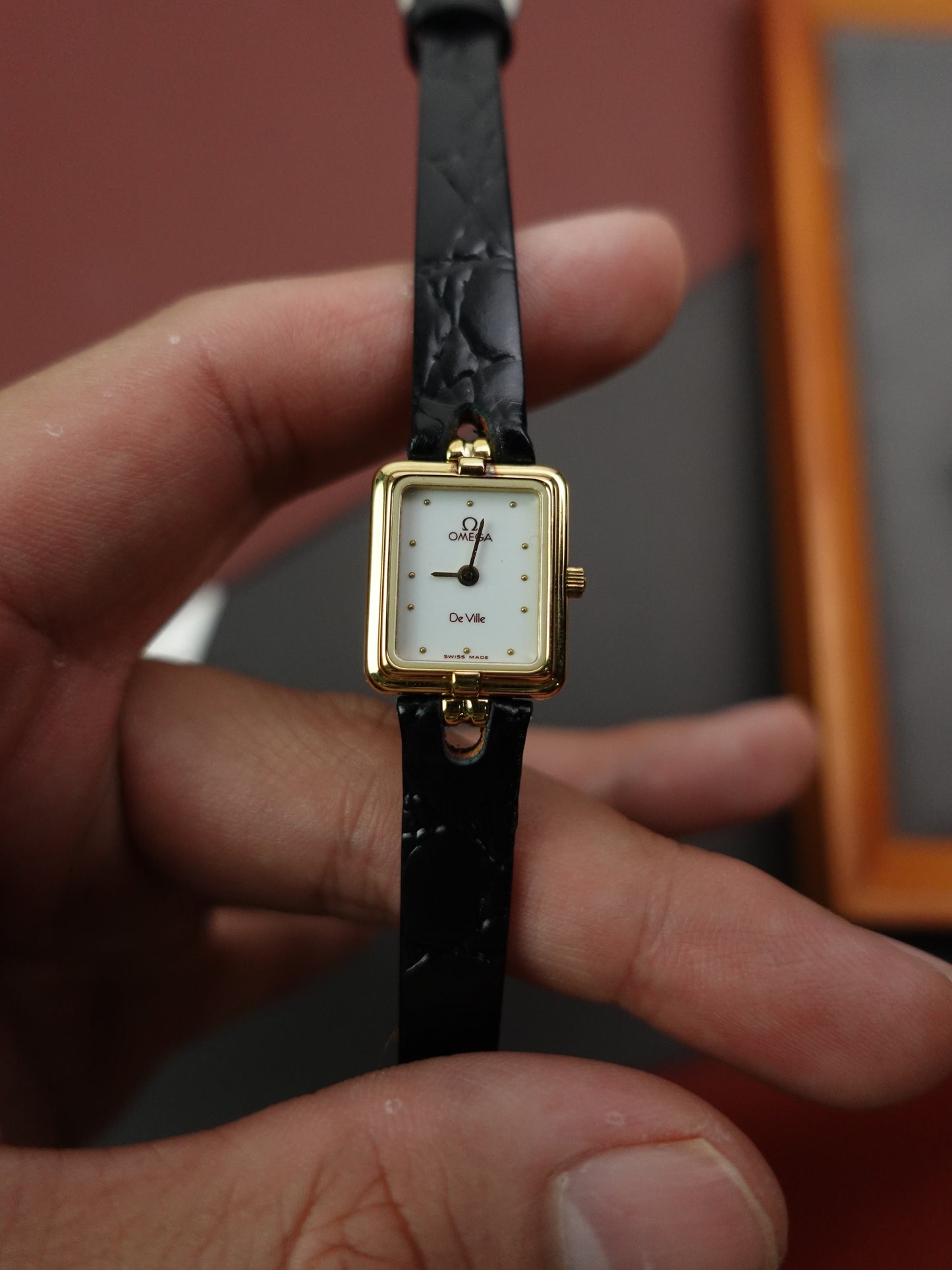 Ladies Omega De-ville Quartz Art-deco Rectangle Case Cal.