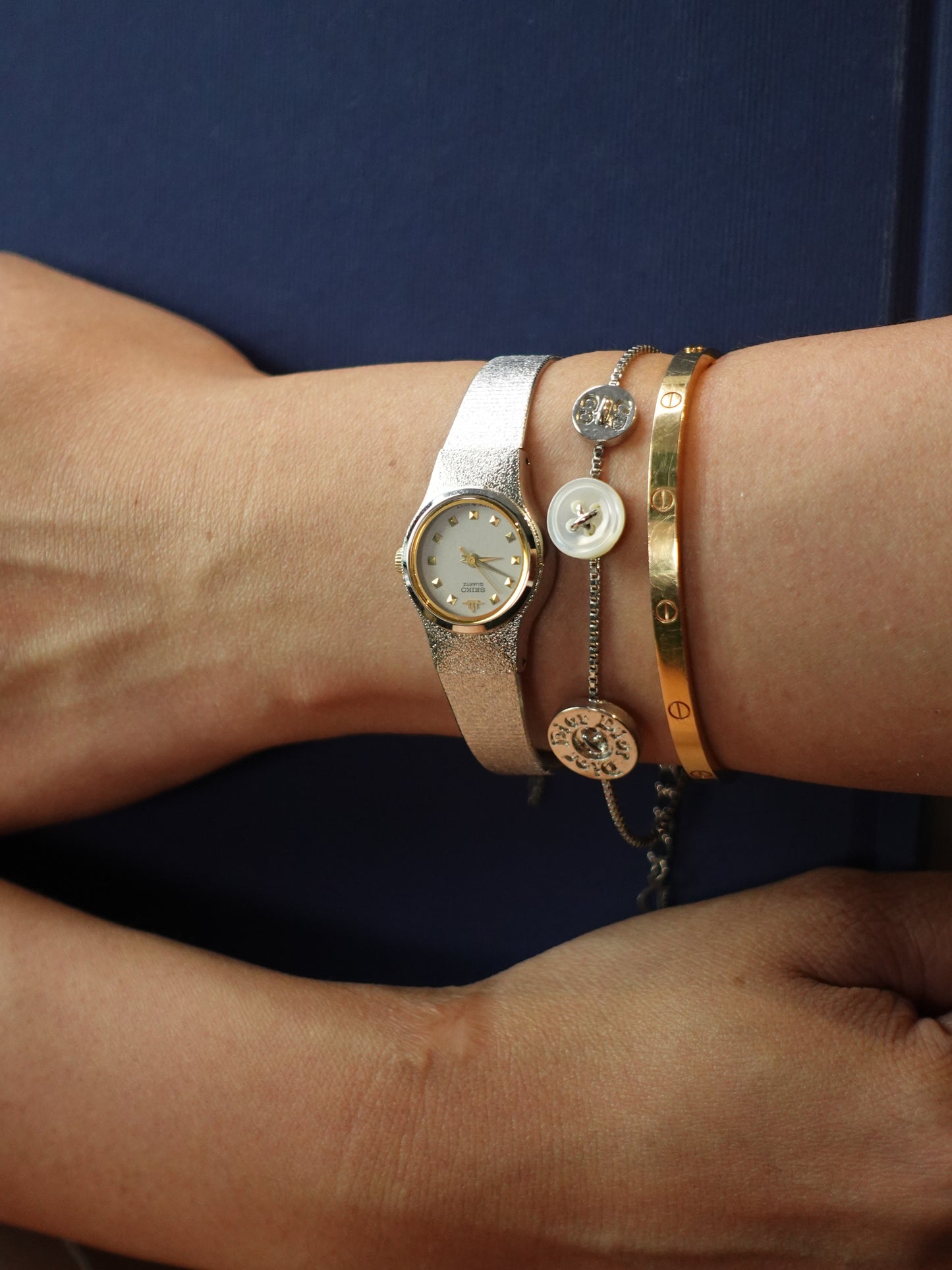 Ladies' Seiko Galaxy Pyramid Markers Integrated Bracelet (Cut to Size bracelet)