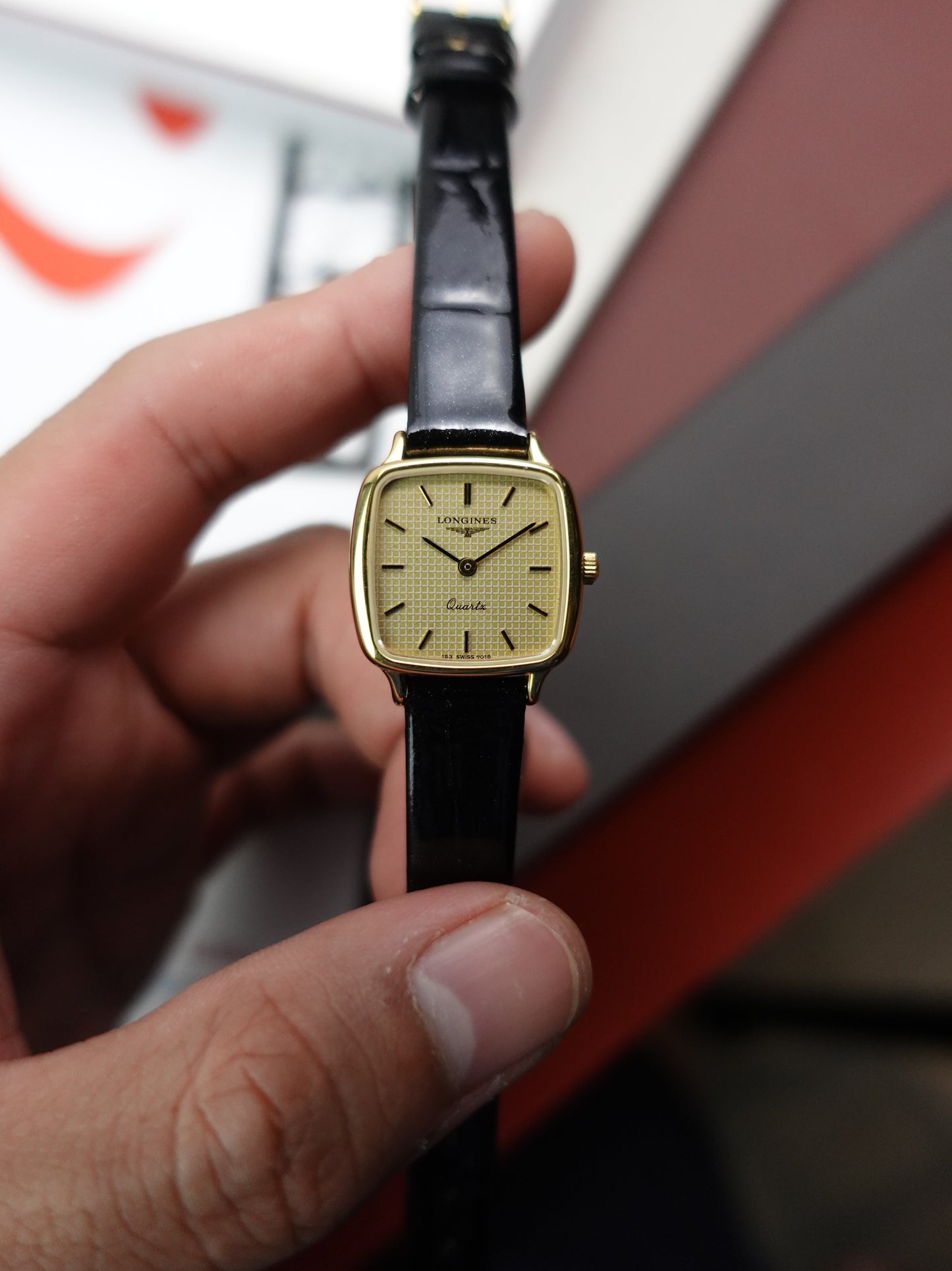 Ladies' Longines 'TV' case Checked Dial Quartz Ref.25.022.722