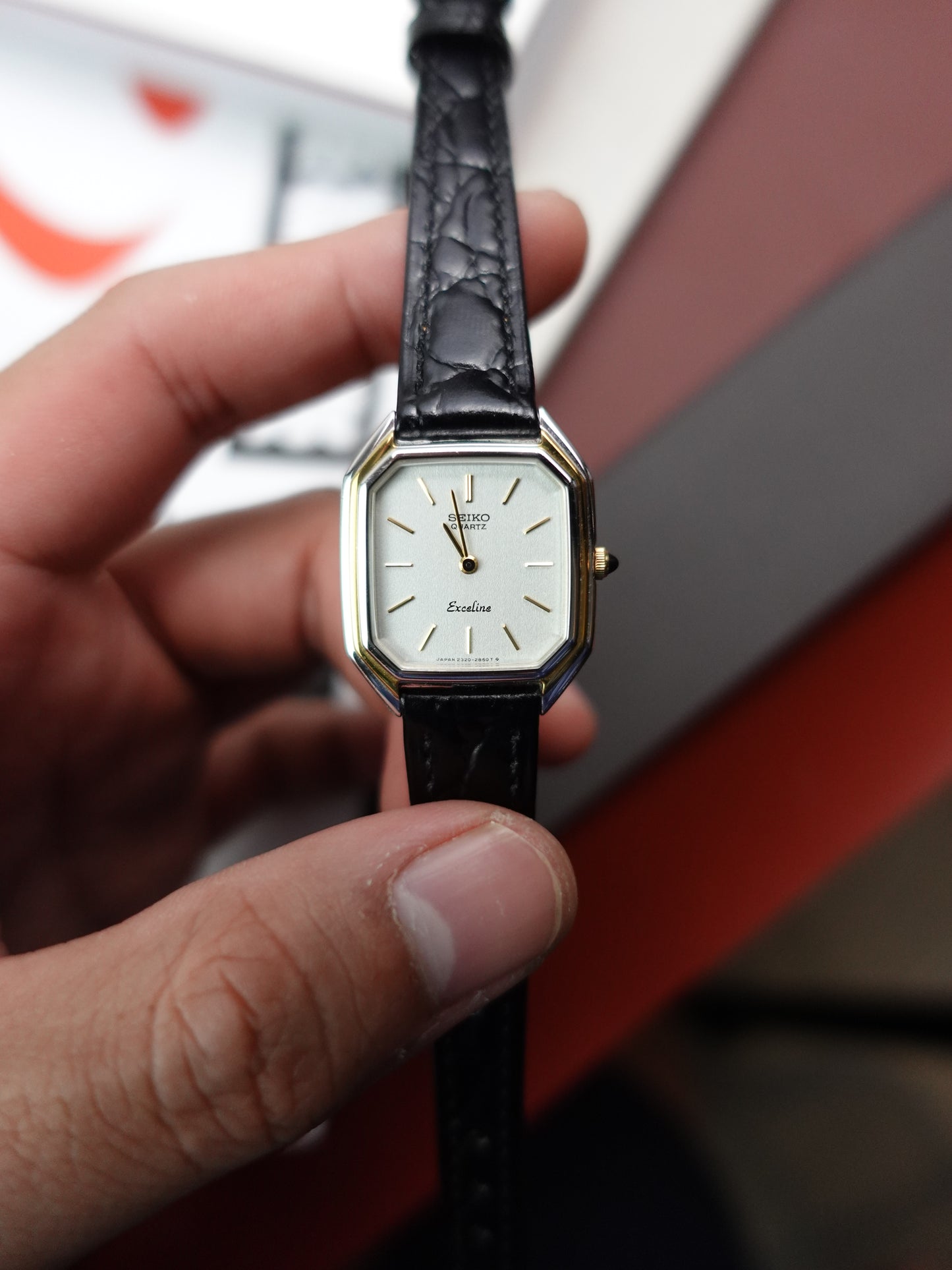 Seiko Exceline Octa Art-deco 2-Tone Palladium Coated Case Circa.1982