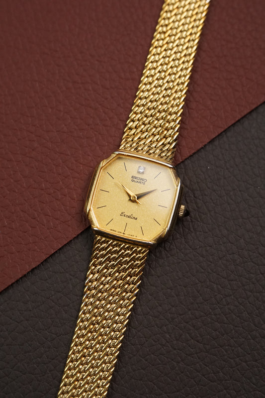 Seiko Exceline Gold integrated bracelet (yellow dial) 1221-5080