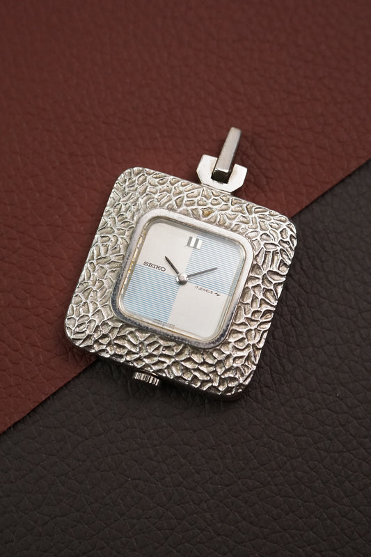 Seiko Hammered Case Art Deco Dial Manual winding Pendant 21-1100S