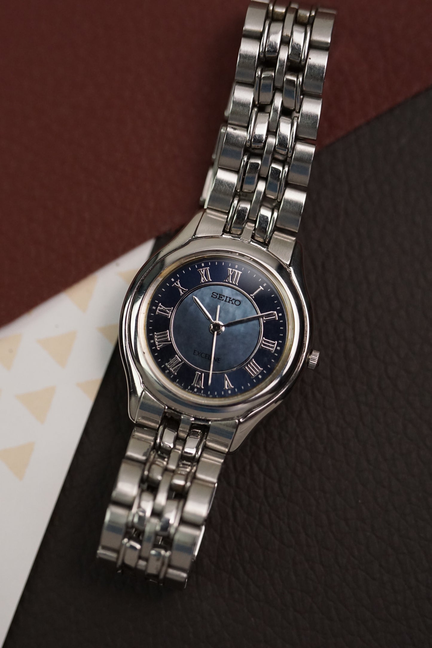 Seiko Exceline Blue Mother of Pearl Sector Dial