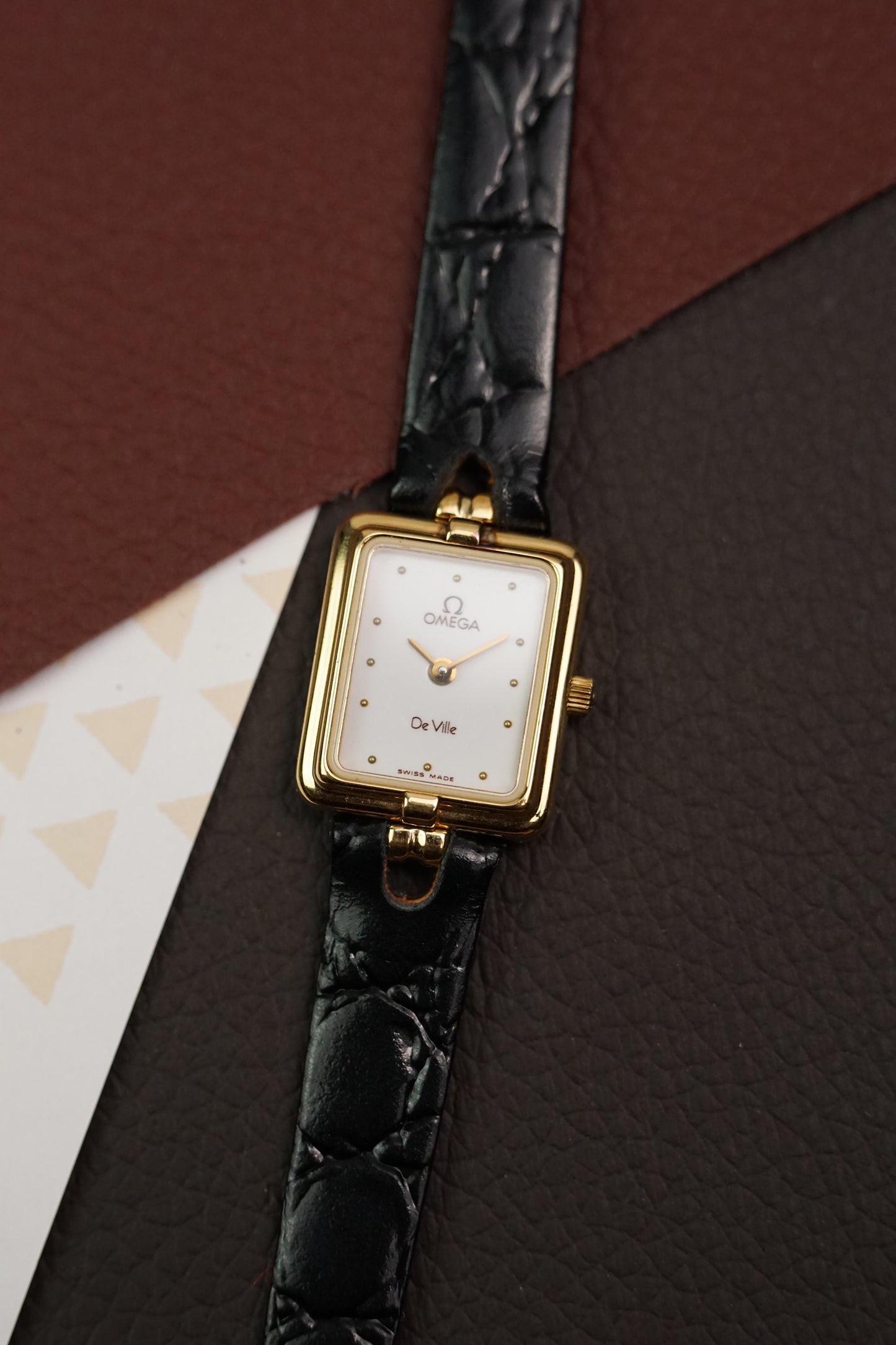 Ladies Omega De-ville Quartz Art-deco Rectangle Case Cal.