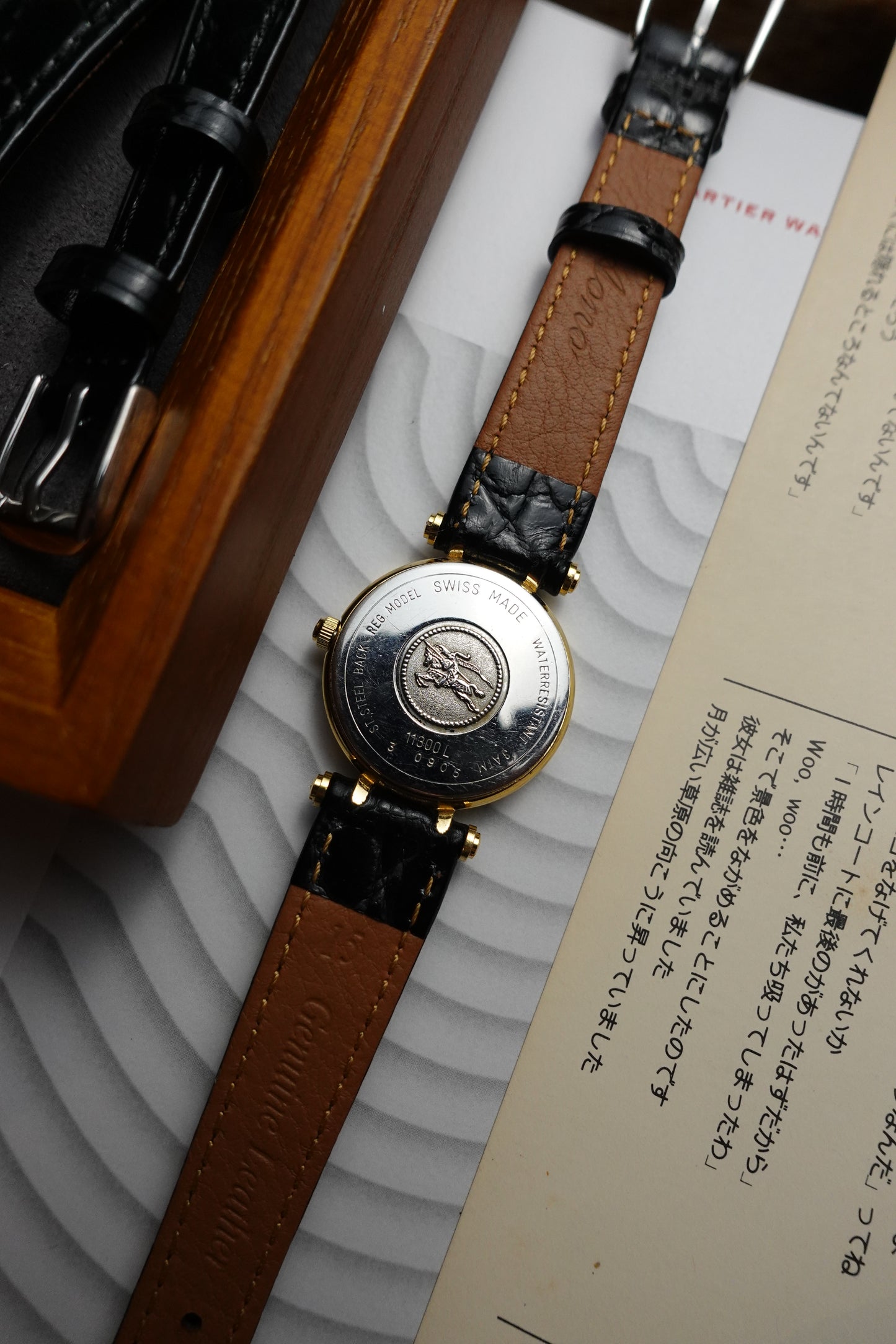 Rare Gold Guilloche Burberry ladies swiss made variation