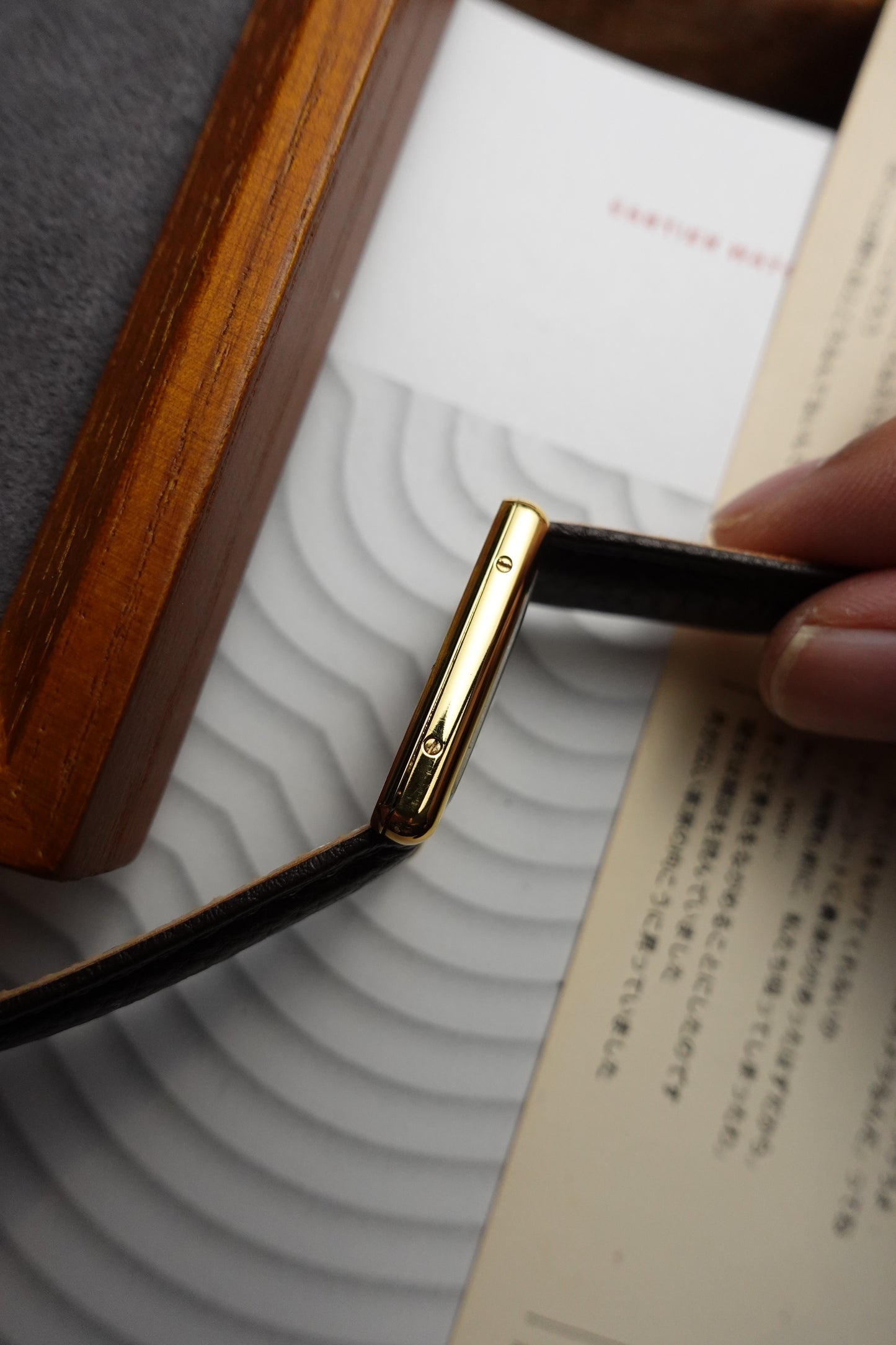 Cartier Tank LM quartz on dark brown strap ( box and watch)