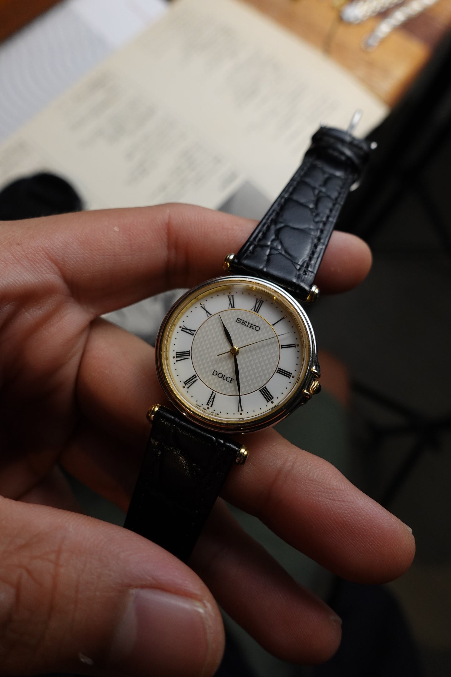 Seiko Dolce roman numeral 2 tone dial