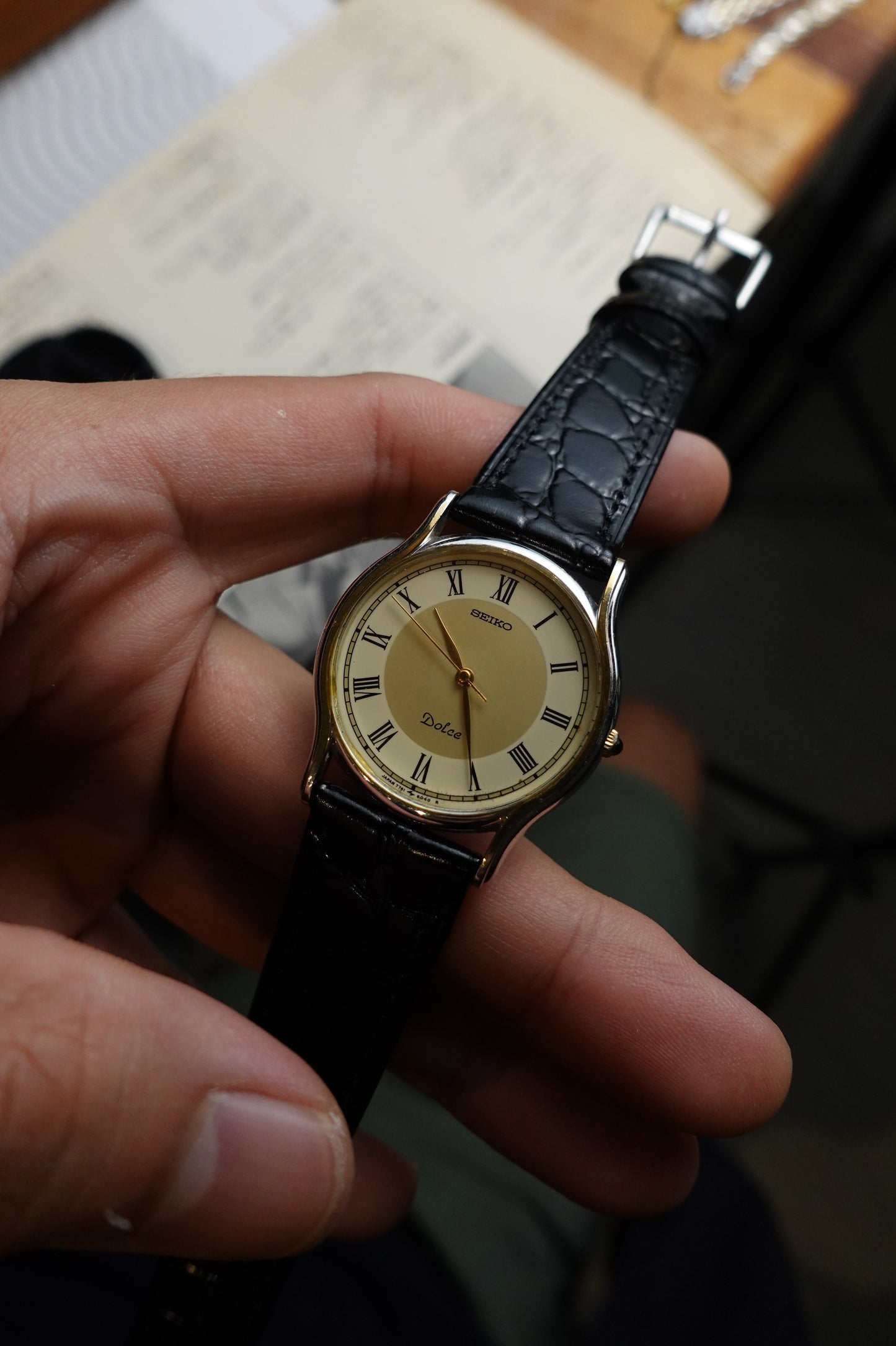 Seiko Dolce roman numeral 2 tone dial