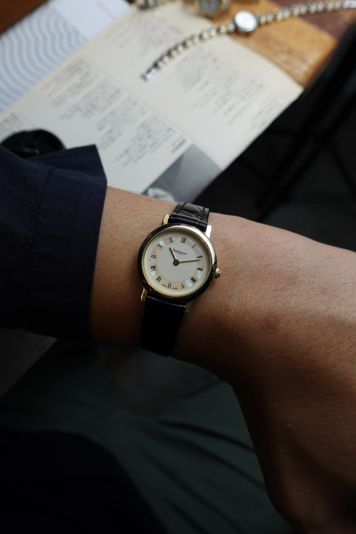 Burberry mother of pearl dial ladies swiss made variation