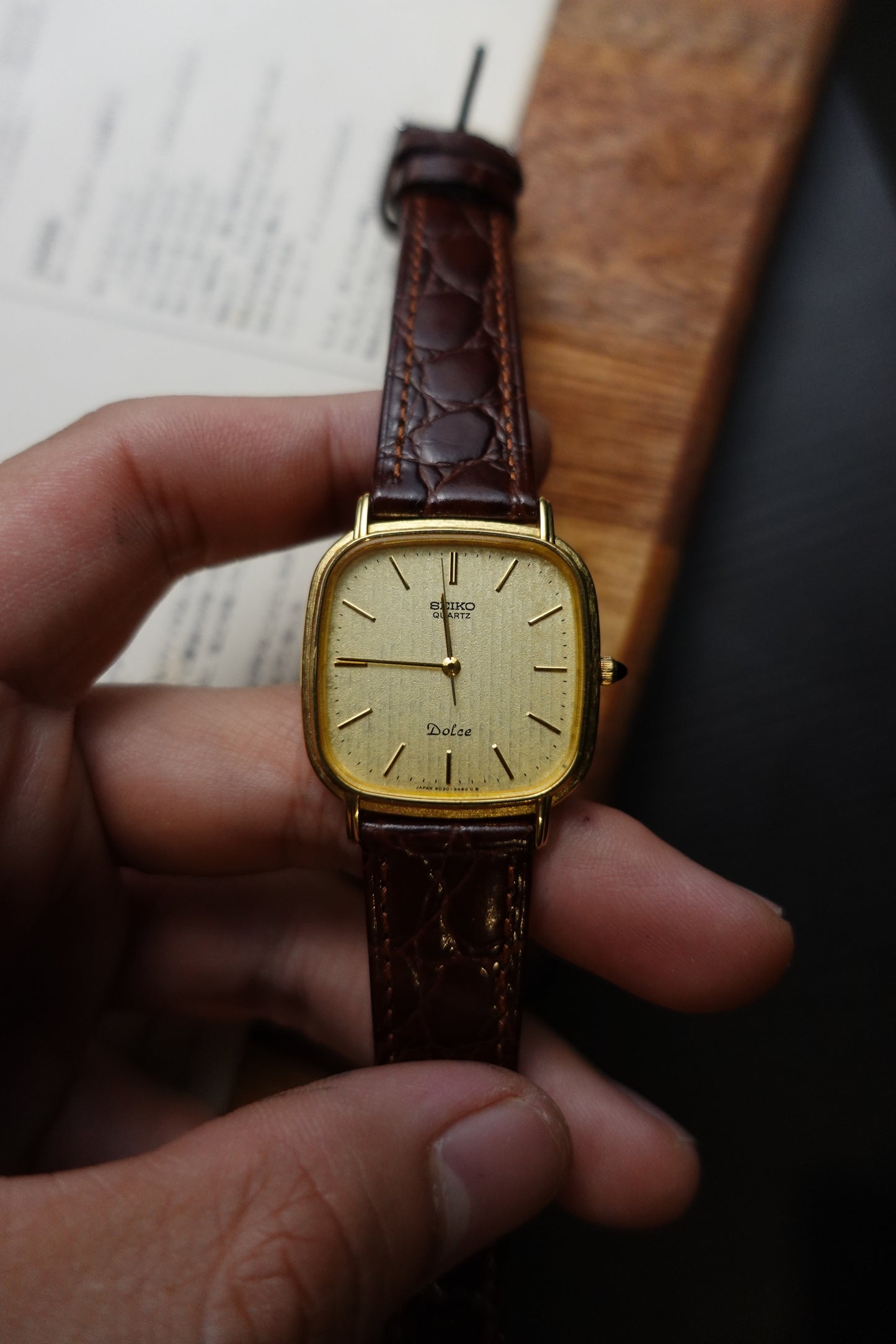 Seiko Dolce Cushion Case with texture dial