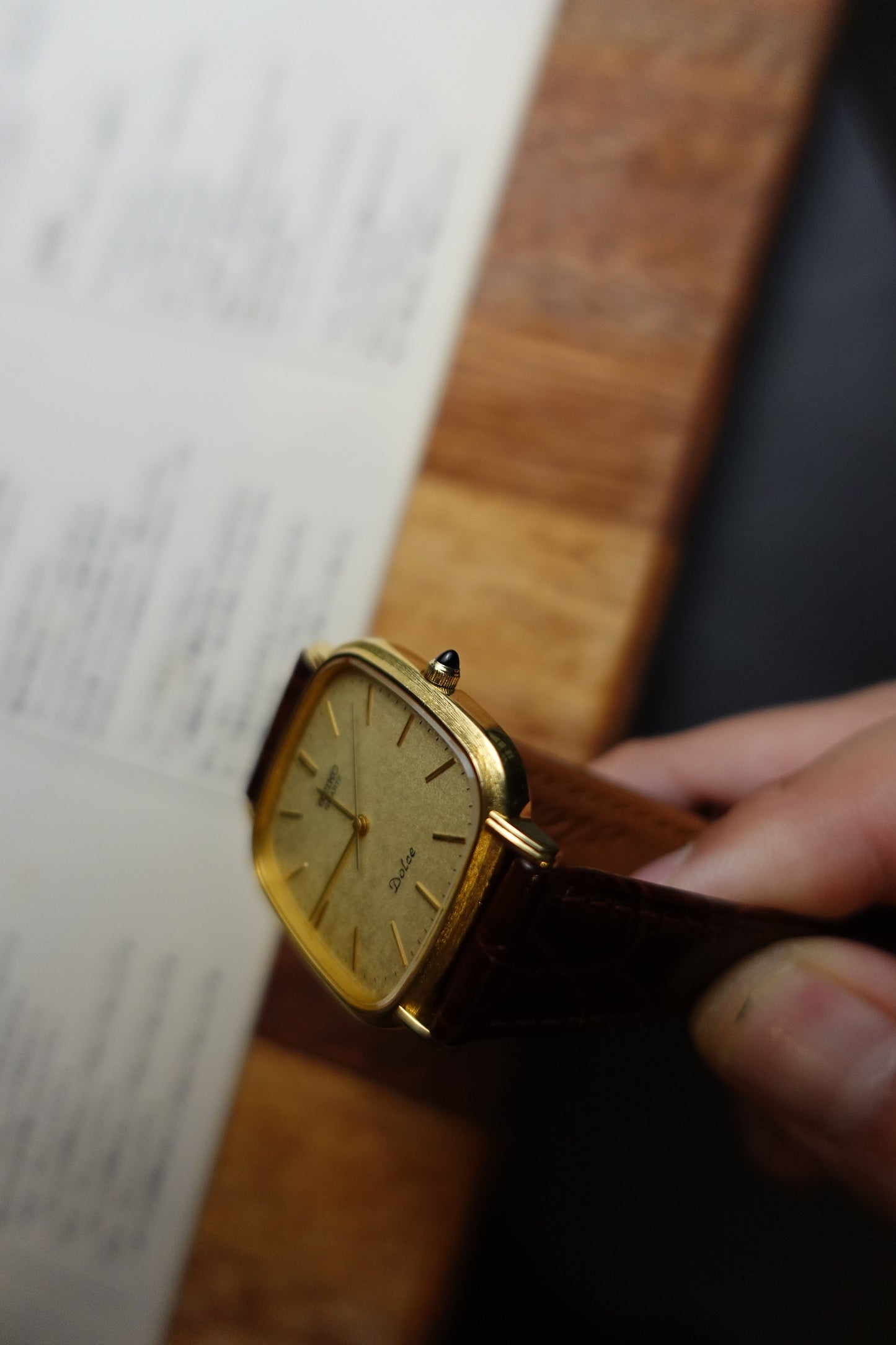 Seiko Dolce Cushion Case with texture dial