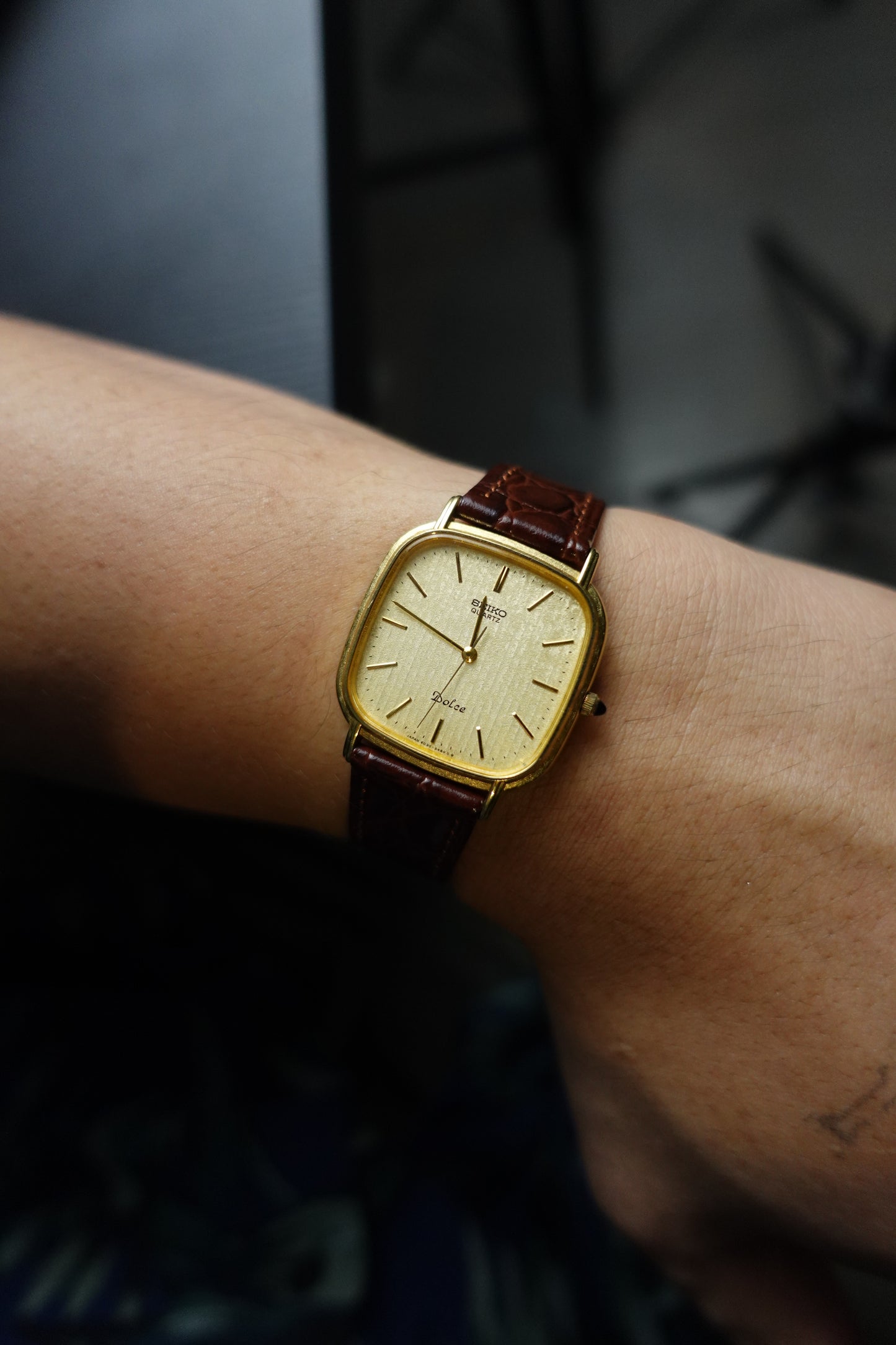 Seiko Dolce Cushion Case with texture dial