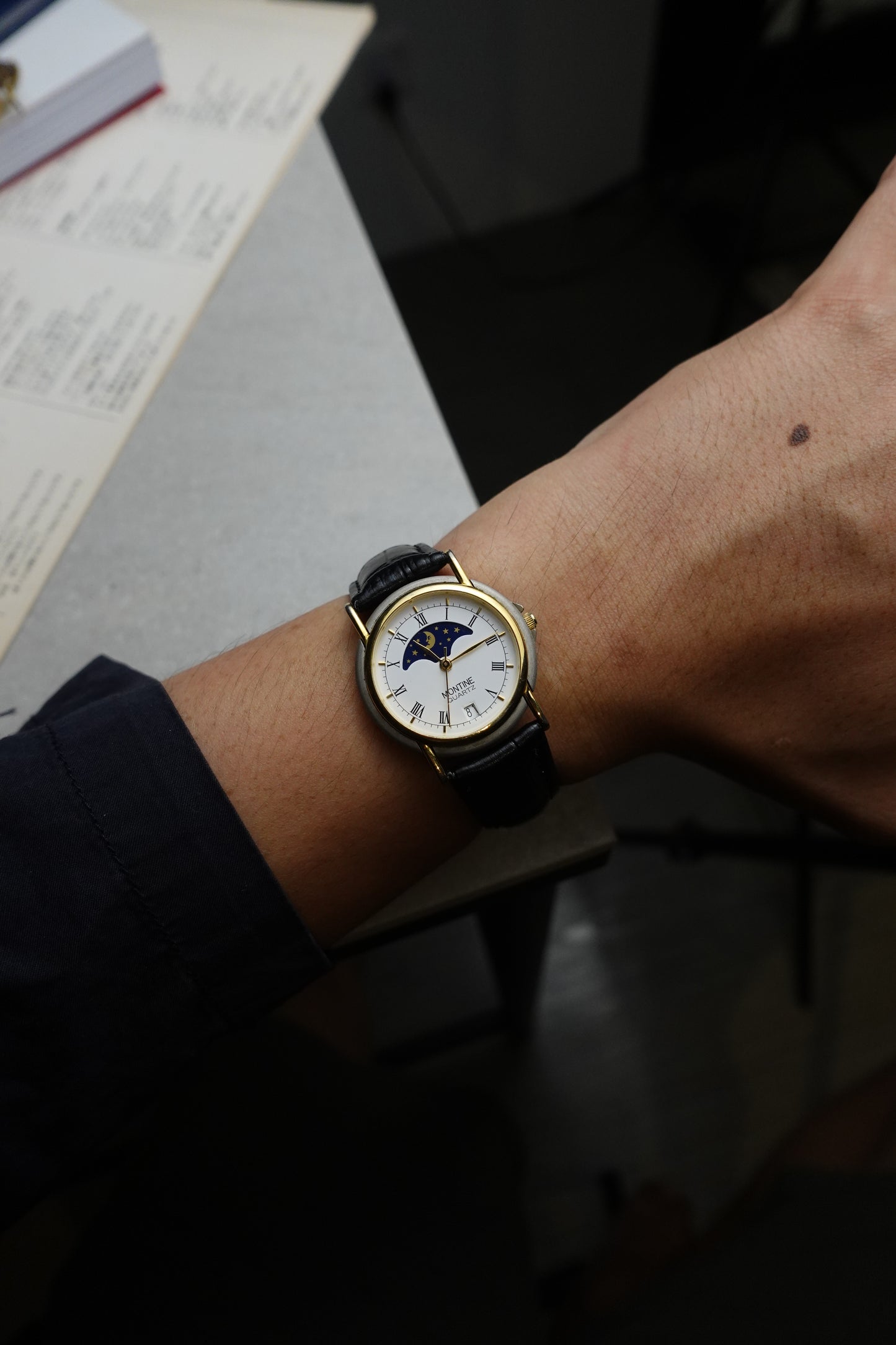 Montine Moonphase Quartz Japan made #693