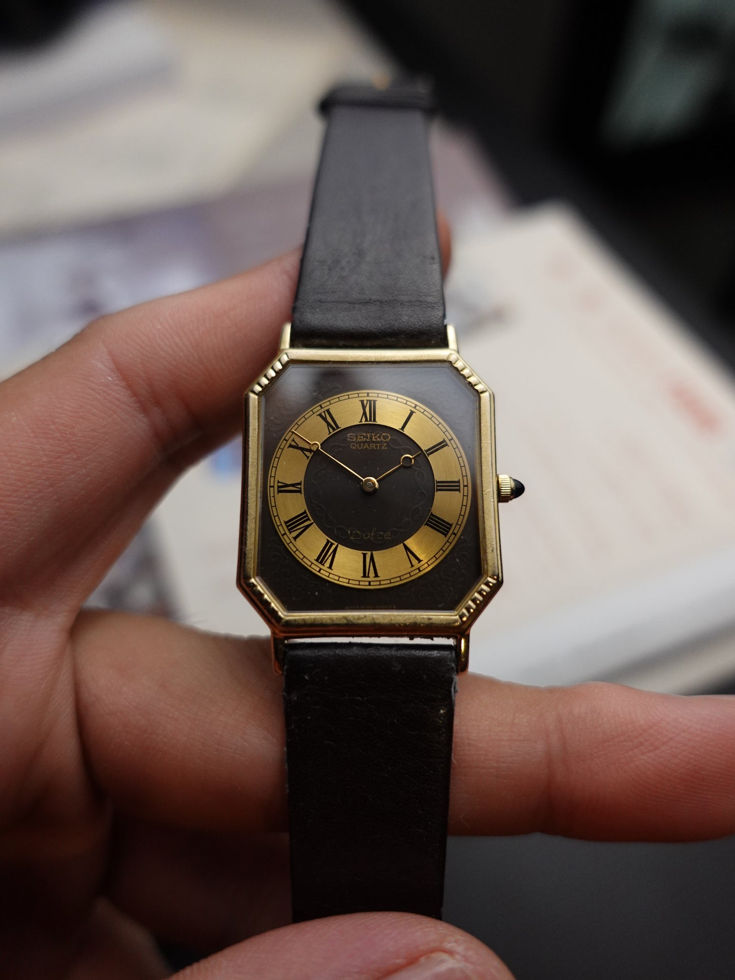 Rare Seiko Dolce 10k Case with art deco dial #096