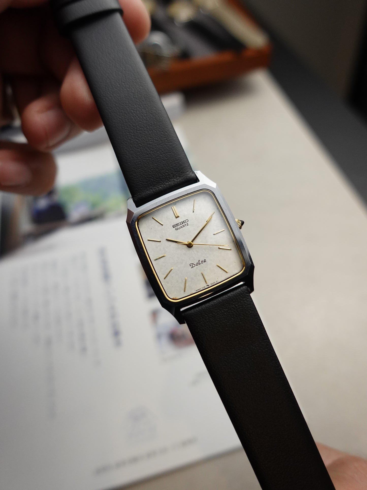 Seiko Dolce tank 'icyflake' dial with scratch resistant case 