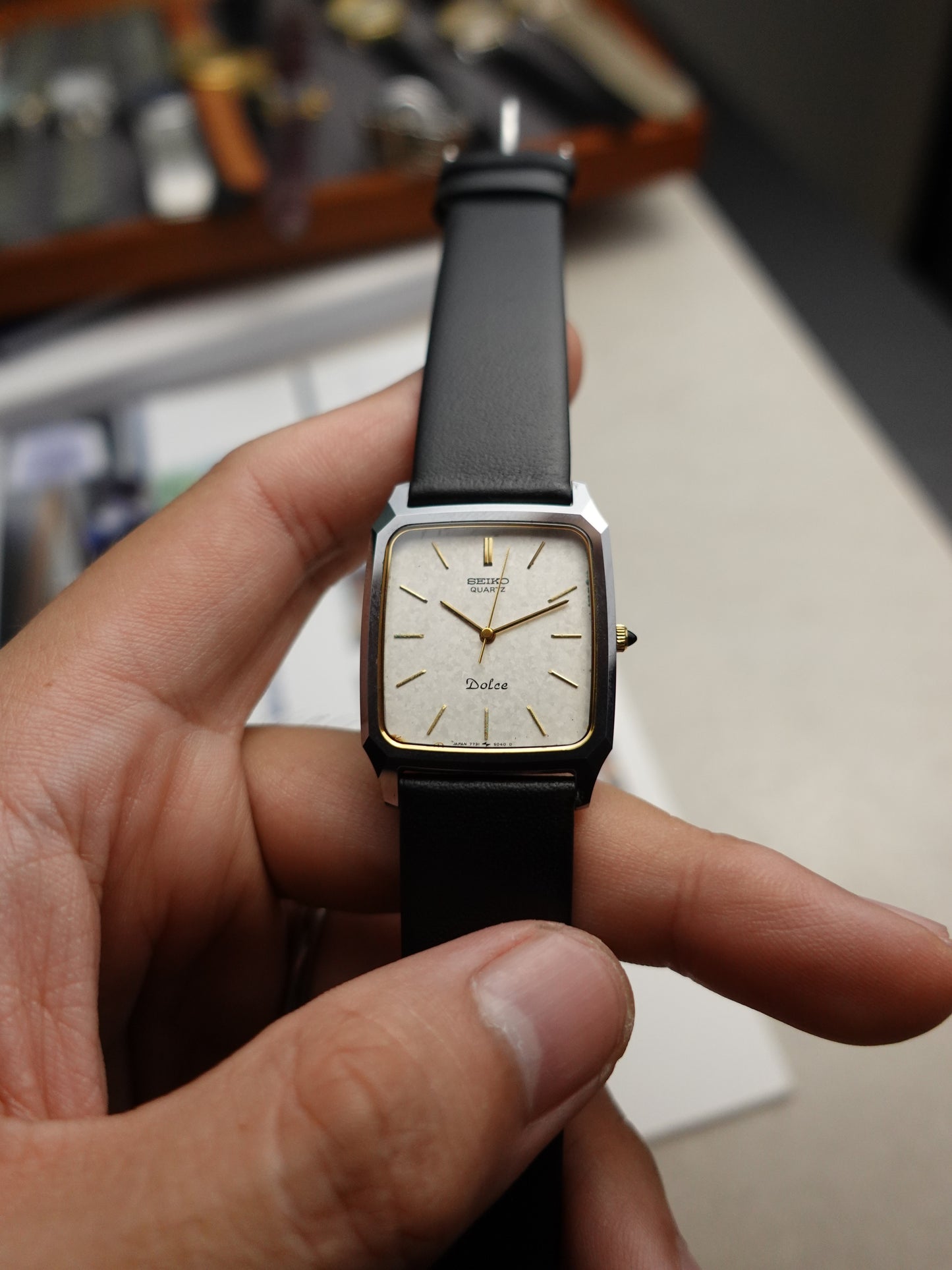 Seiko Dolce tank 'icyflake' dial with scratch resistant case 