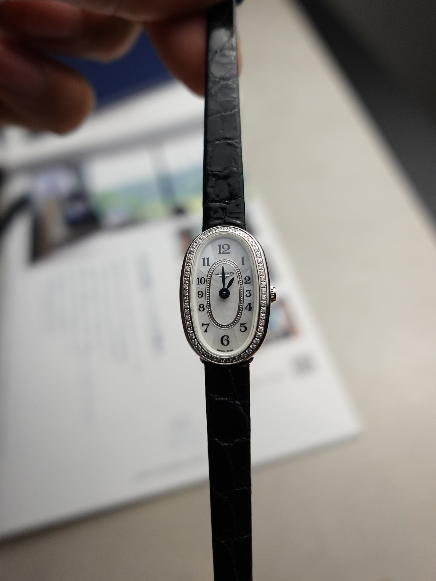Longines Symphonette Real diamond bezel mother of pearl dial 