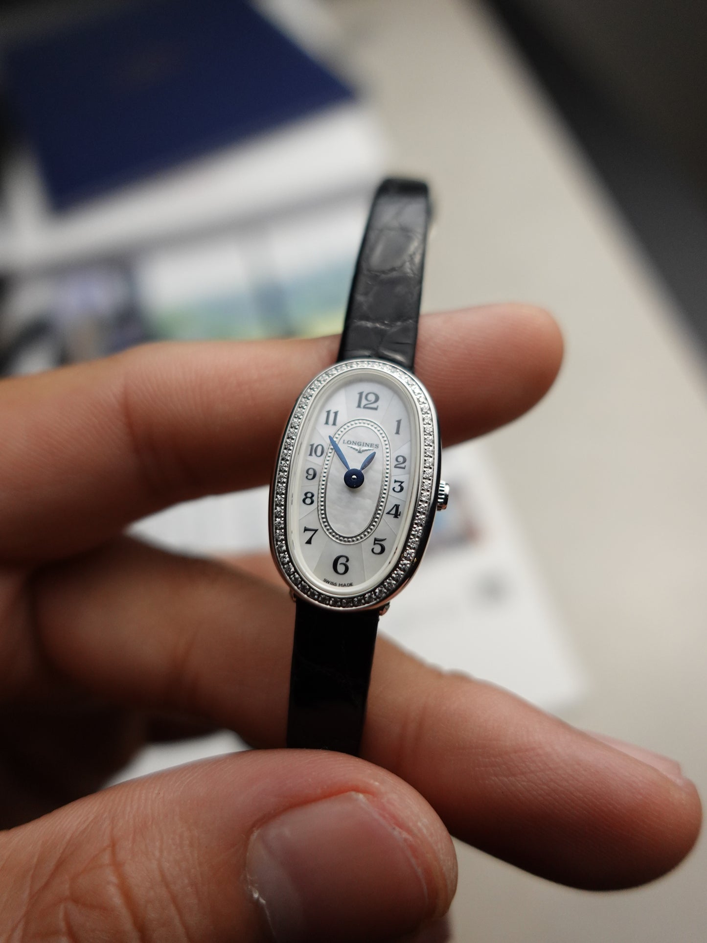 Longines Symphonette Real diamond bezel mother of pearl dial 