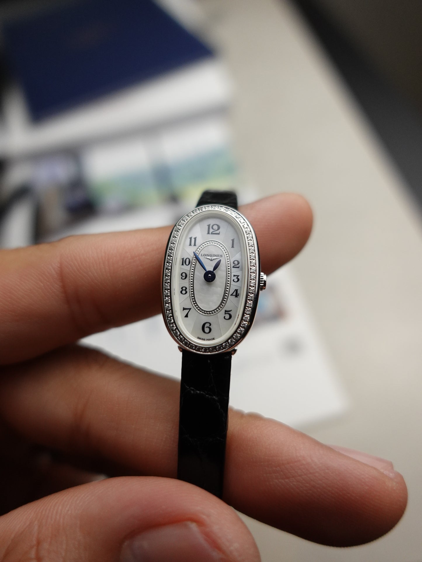 Longines Symphonette Real diamond bezel mother of pearl dial 